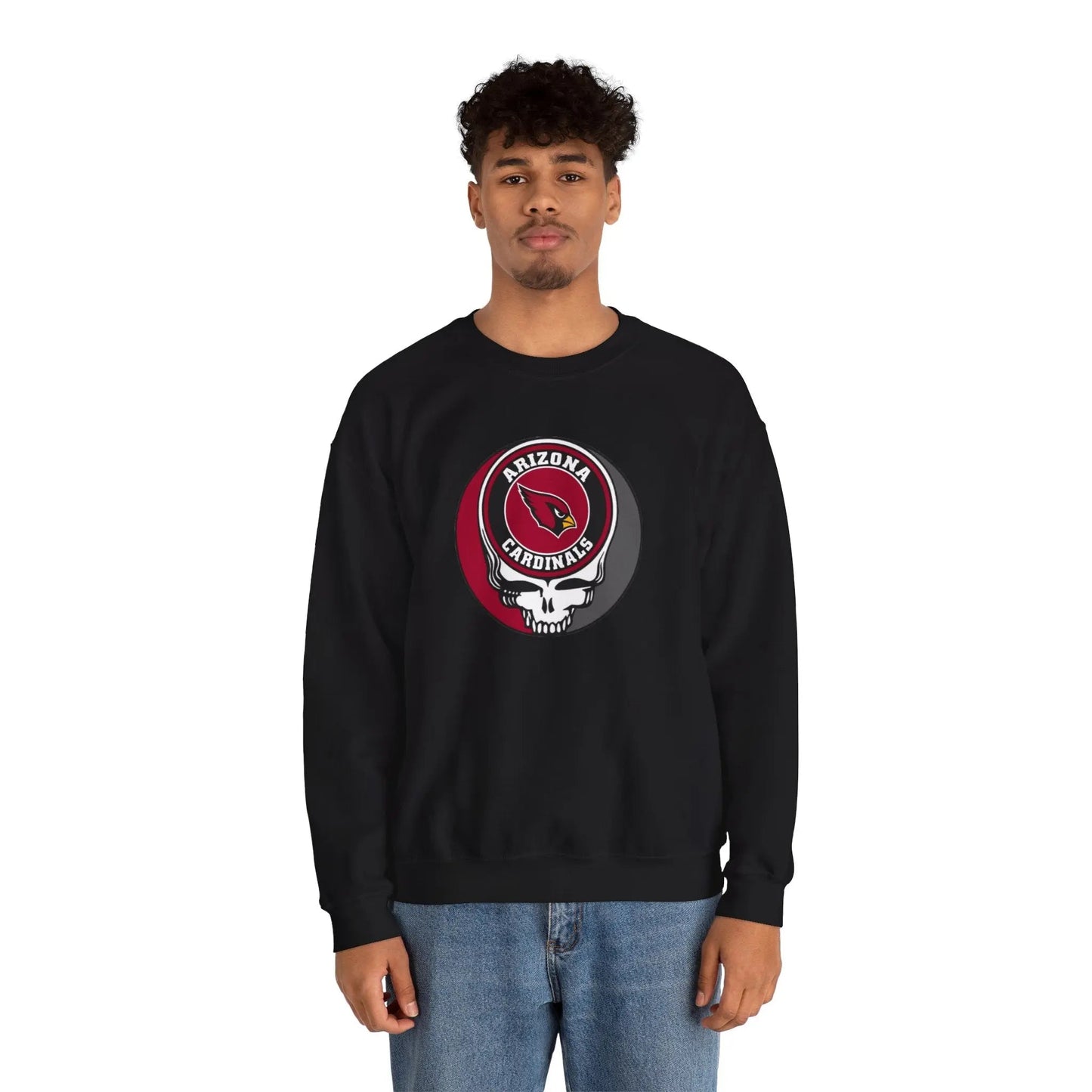 Arizona Cardinals Grateful Dead Stealie Crewneck Sweatshirt The Gridiron Collection