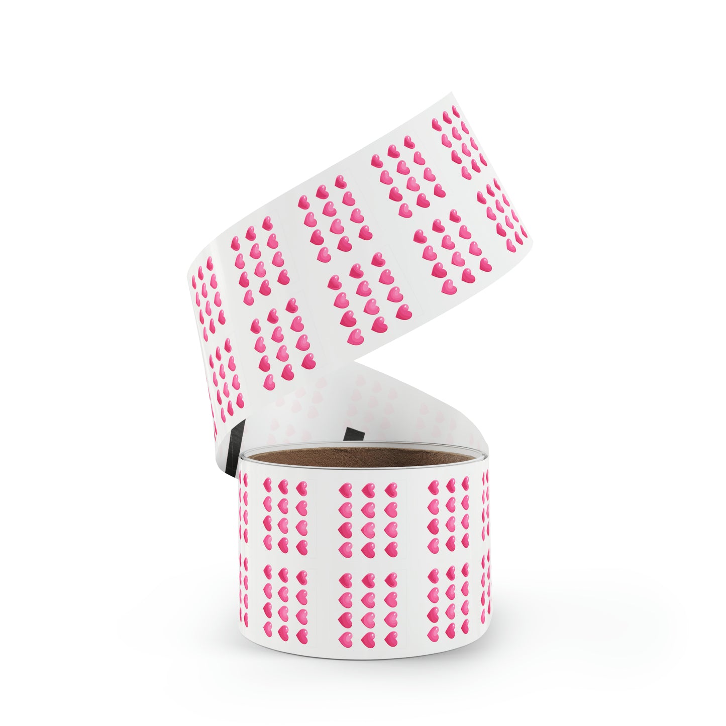 Valentine's day pink hearts shape Square Sticker Label Rolls