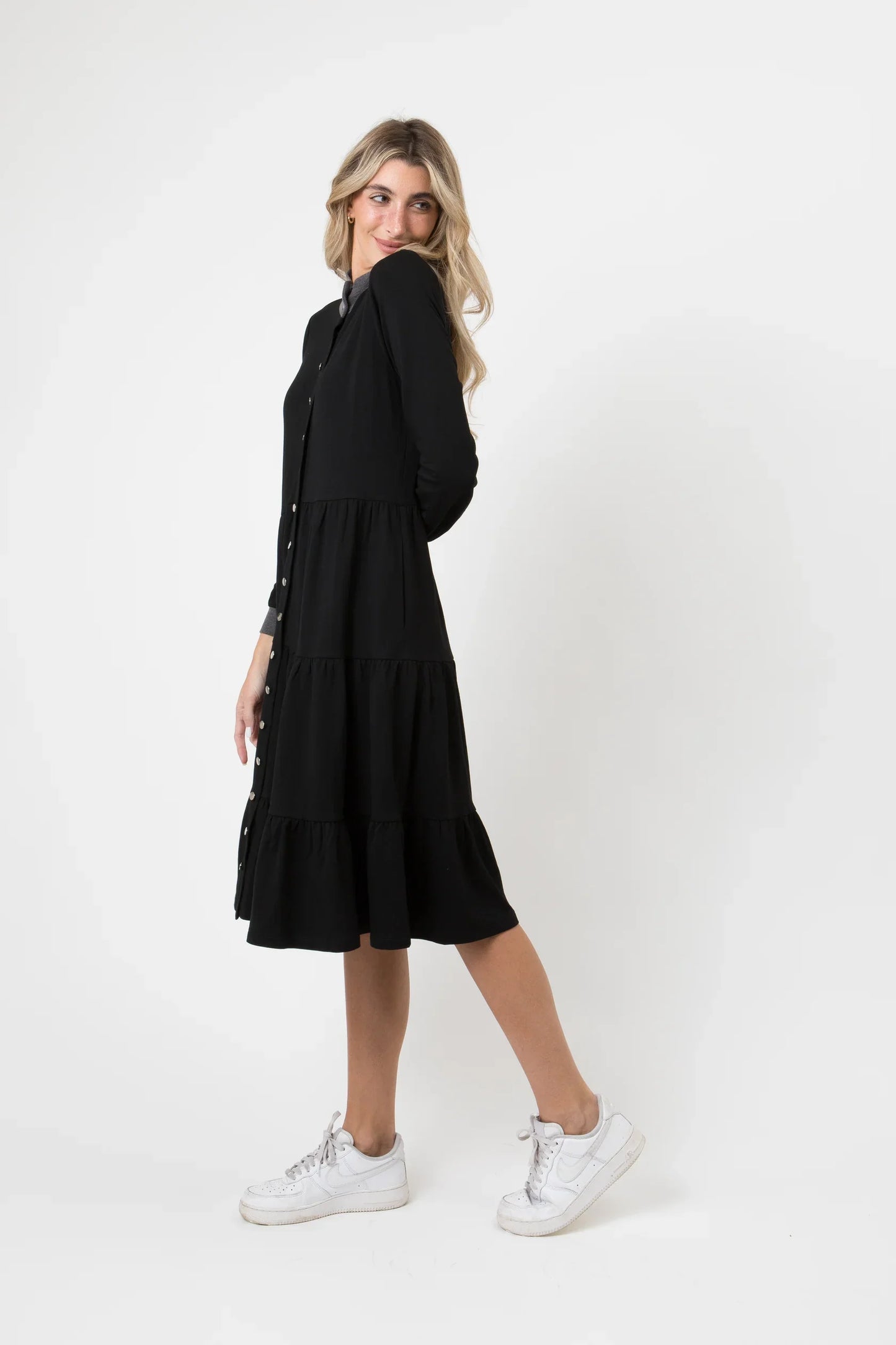 Keshi Oversized Swing Sweatshirt Dress French Terry