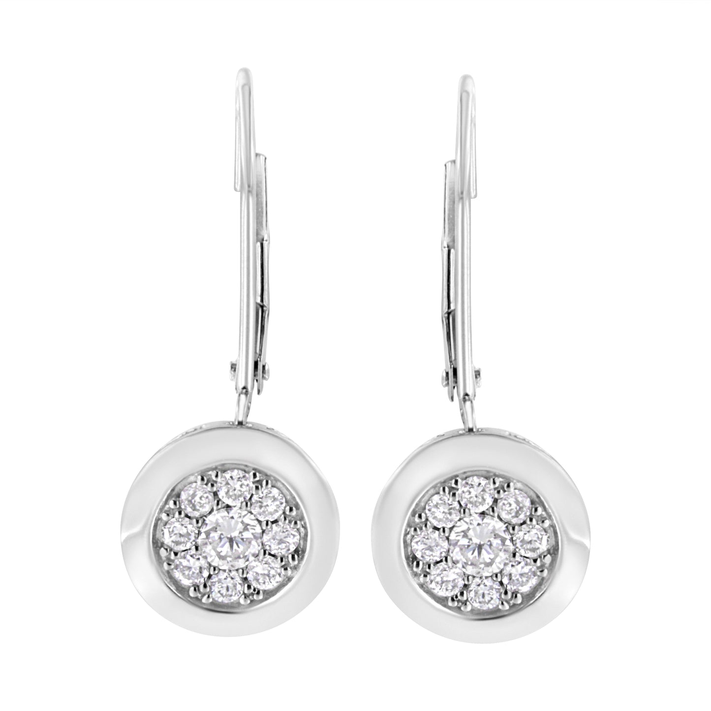 .925 Sterling Silver 3/4 Cttw Lab Grown Diamond Cluster Dangle Earring (F-G Color, Vs2-Si1 Clarity)