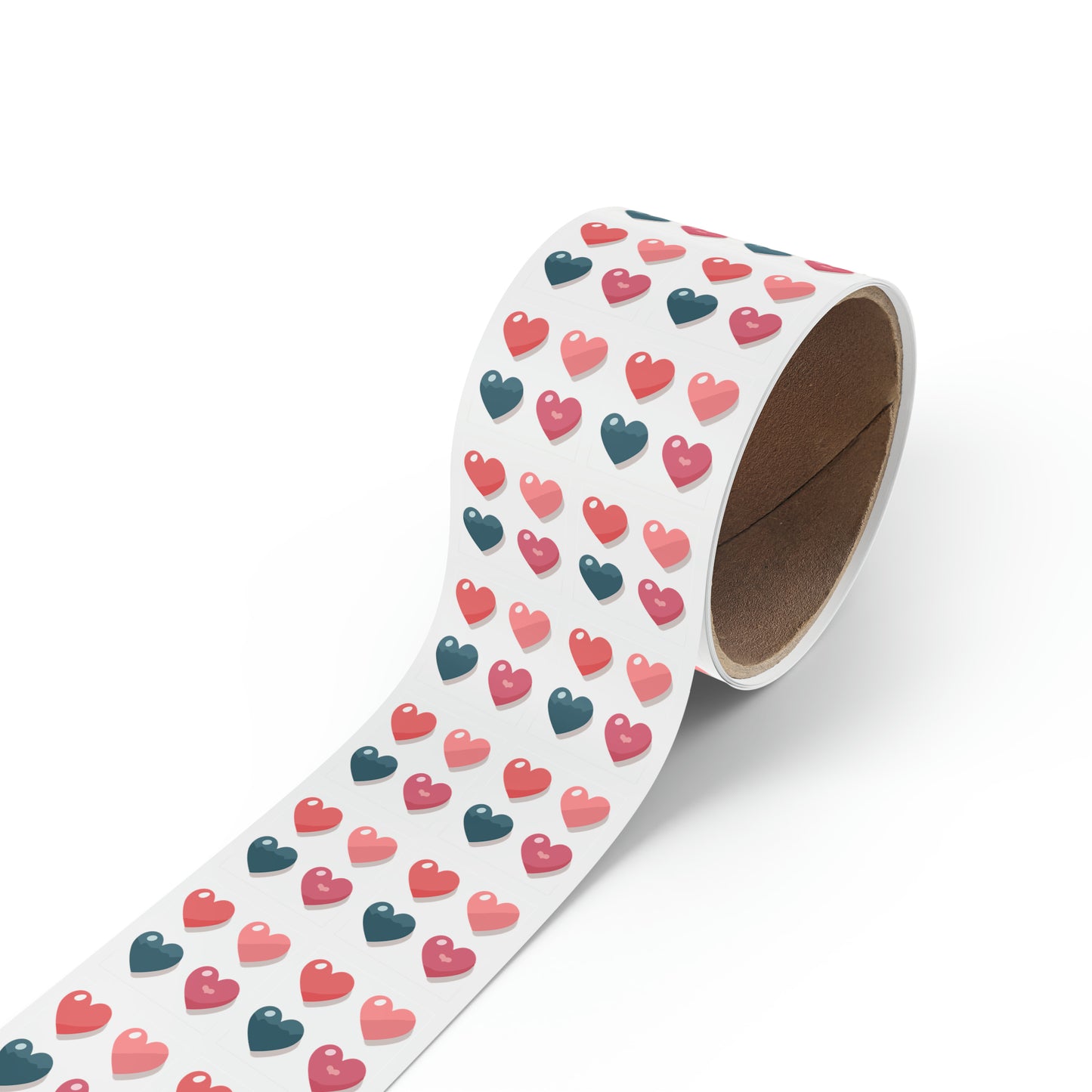 Valentine's day four hearts Square Sticker Label Rolls