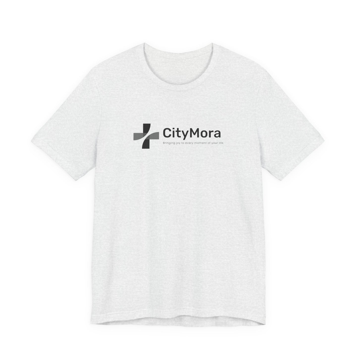 Casual Unisex Tee - 'CityMora' Motivational Short Sleeve Shirt - Black