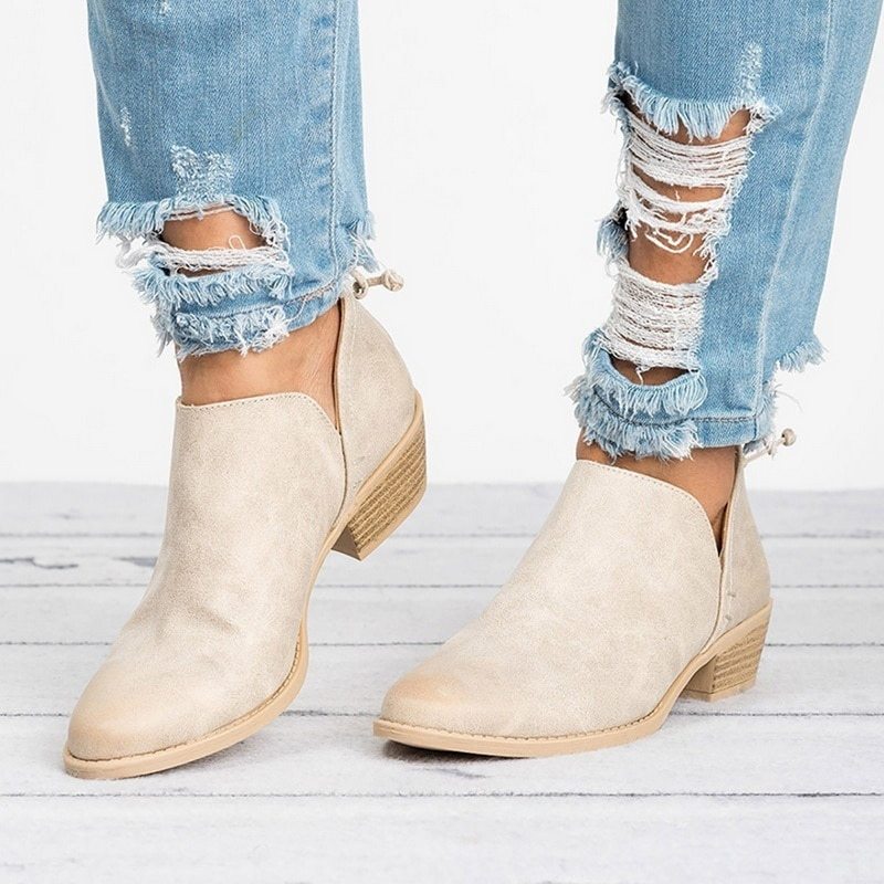 Autumn Retro High Heel Ankle Boots Women Shoes