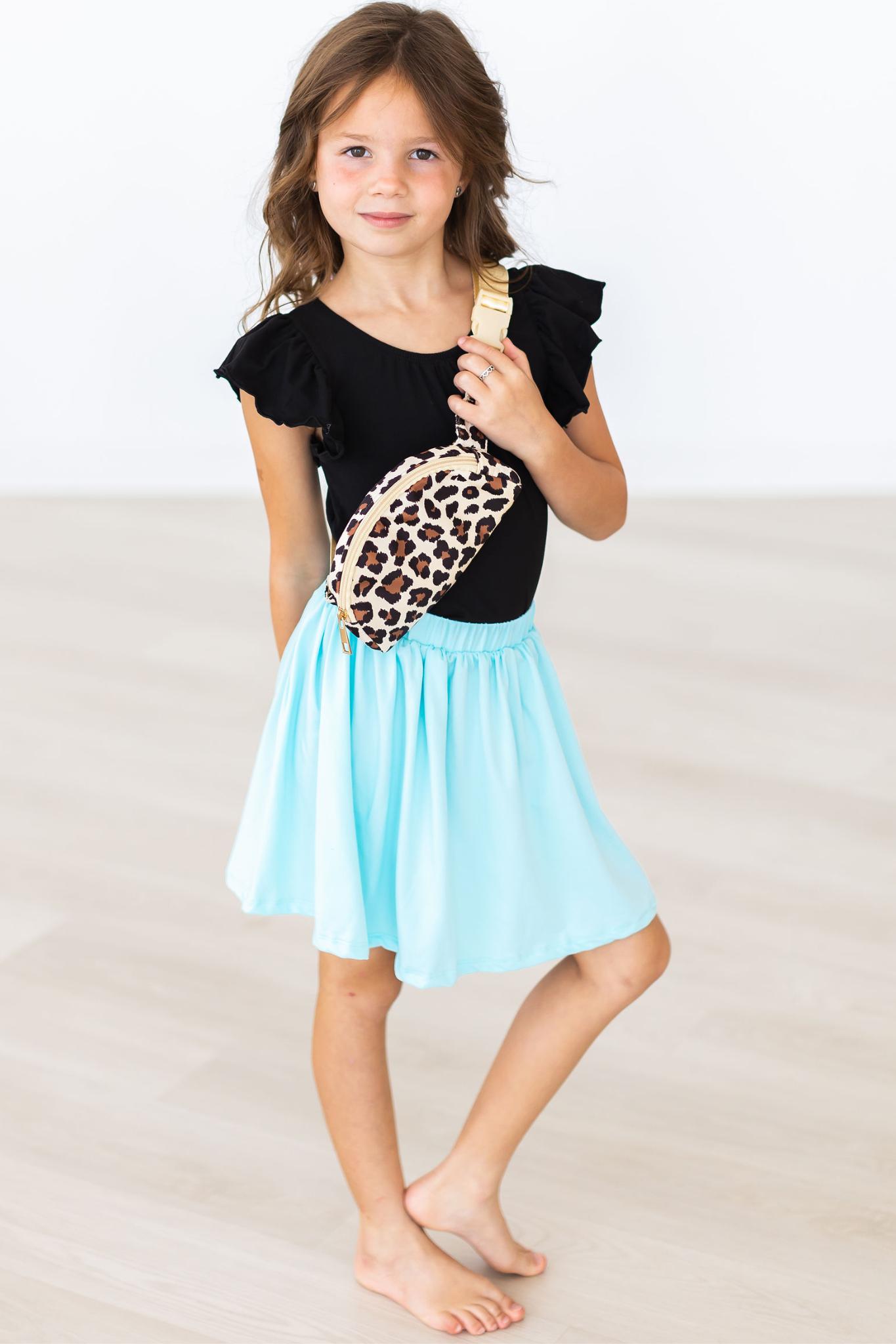Black Flutter Sleeve Leotard S/S Mila & Rose
