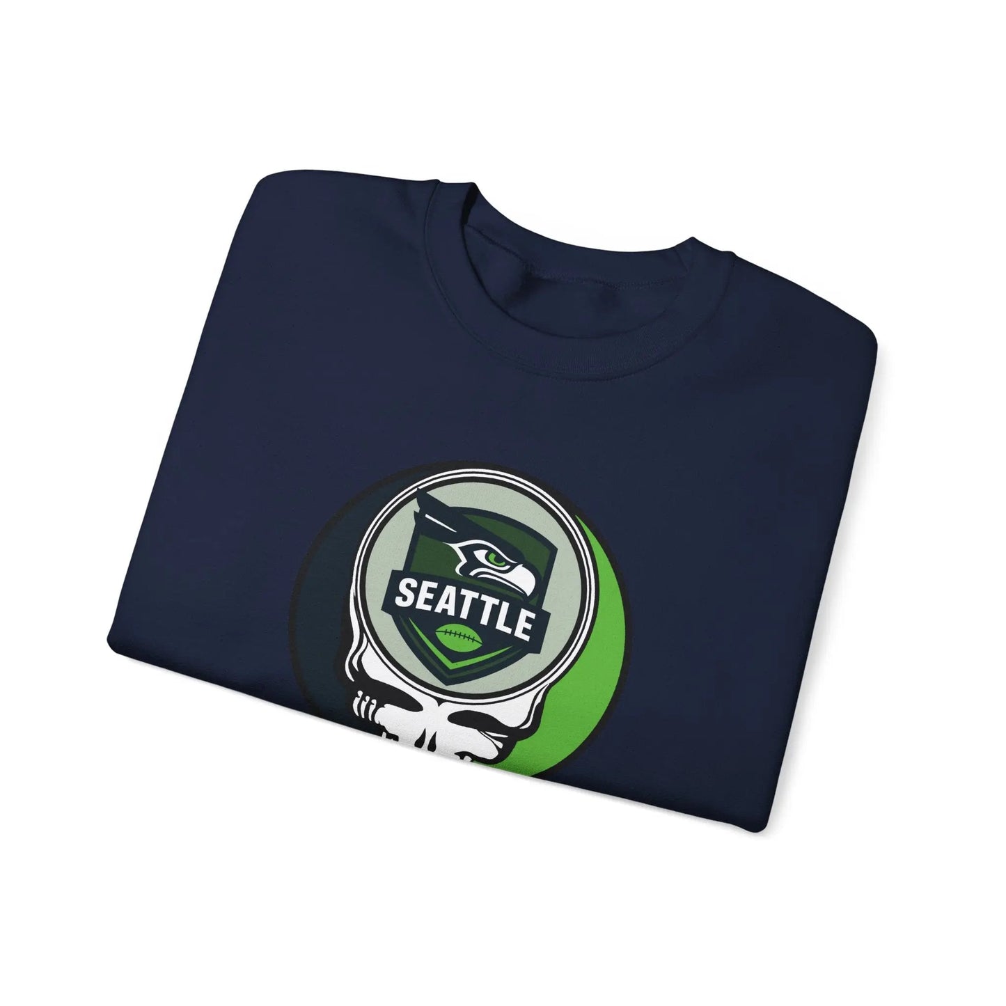 Seattle Seahawks Grateful Dead Stealie Crewneck Sweatshirt Heavy Blend The Gridiron Collection