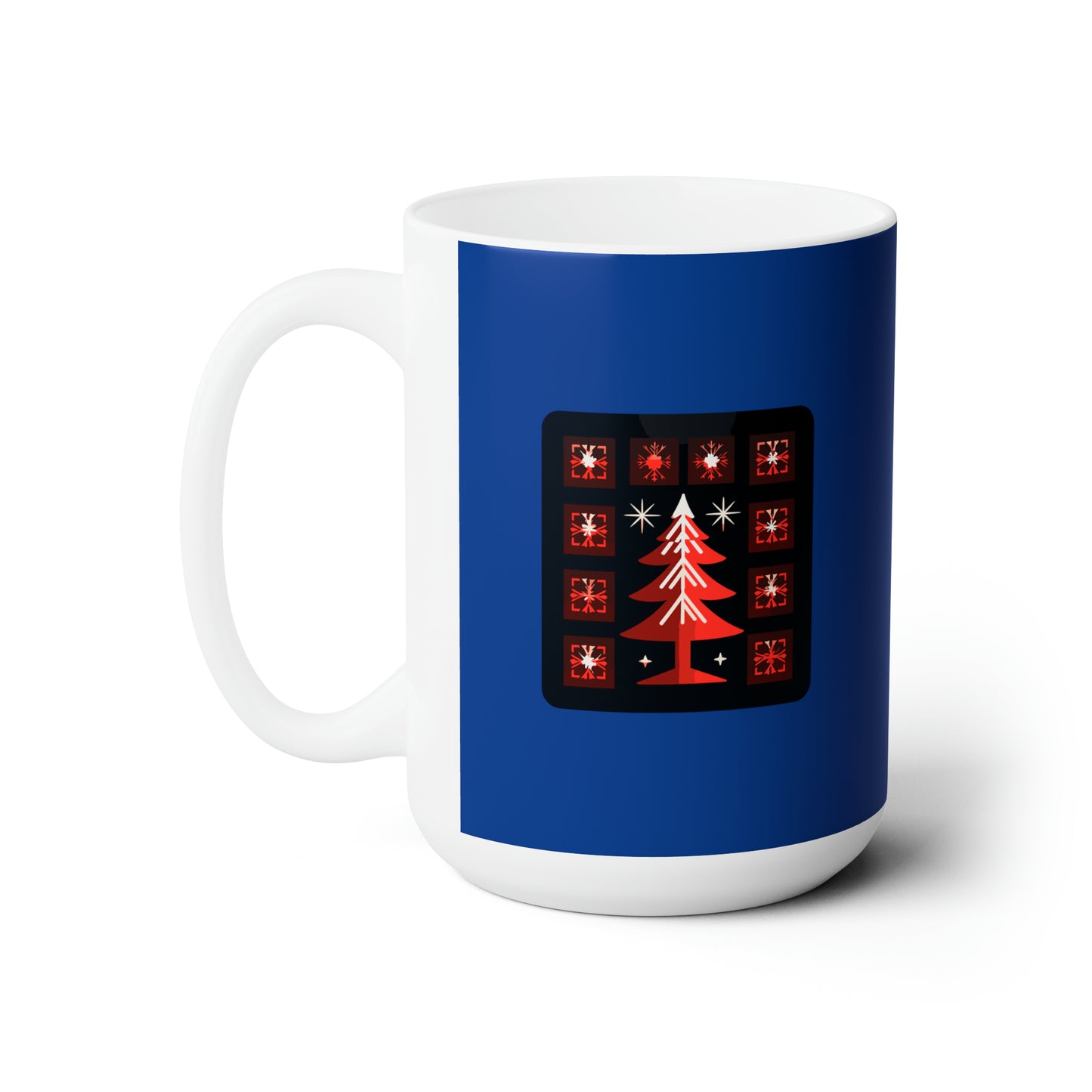 A big Christmas tree decoration, Dark blue Ceramic Mug 15oz