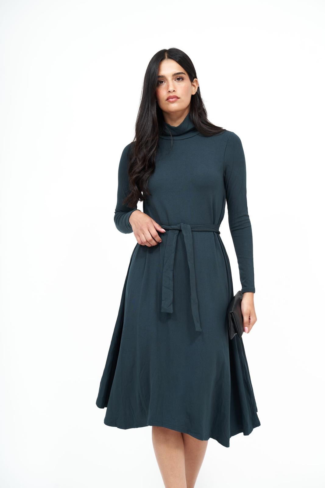 Turtleneck Jade Flow Dress