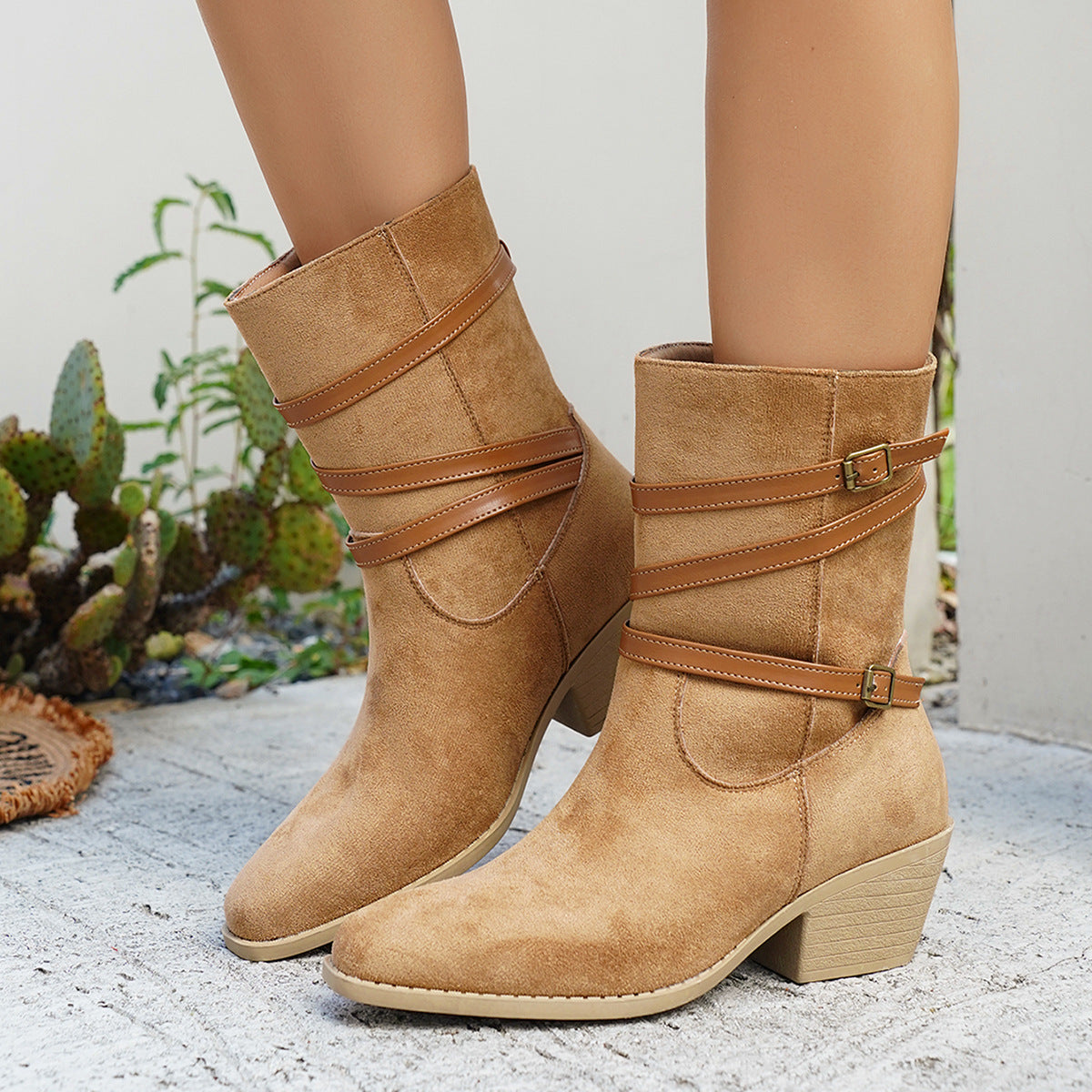 Women’s Low-Cut Vintage Style Cotton Boots Retro Ankle Booties