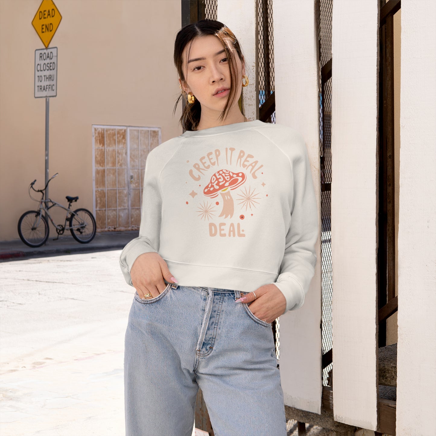 Creep It Real Deal Halloween Sweatshirt, Unique Mushroom Costume & Spooky Season Halloween Sweatshirt