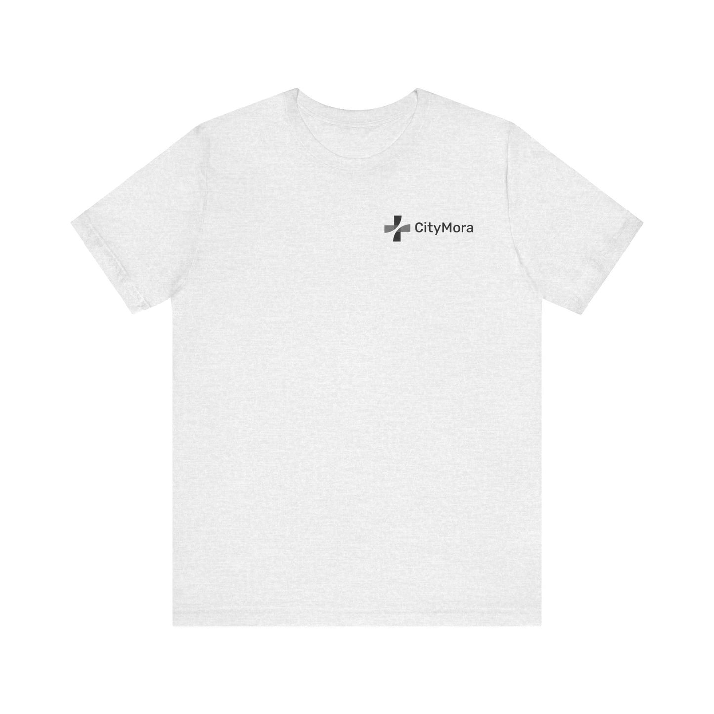 Casual Unisex Tee - 'CityMora' Motivational Short Sleeve Shirt - Black