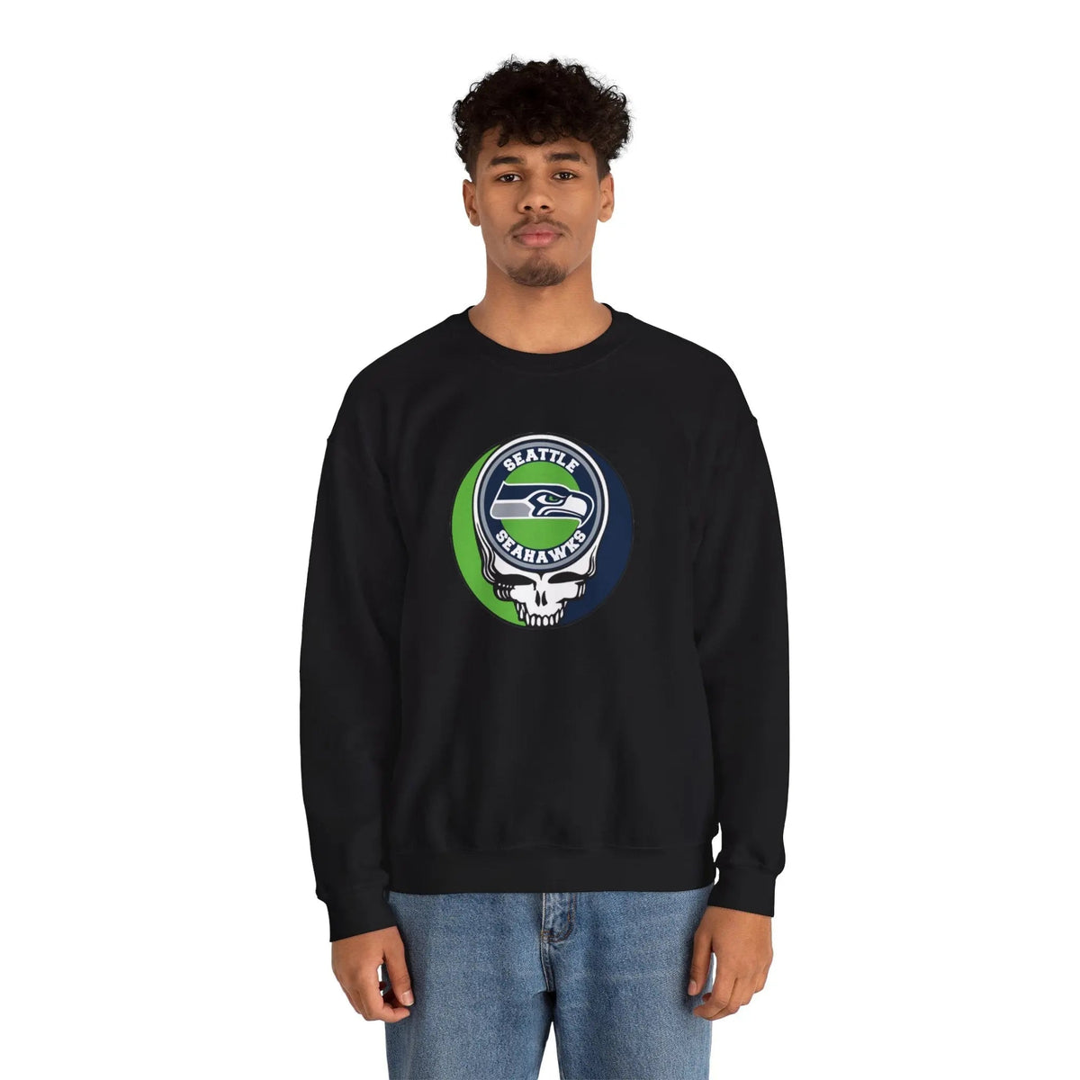 Seattle Seahawks Grateful Dead Stealie Crewneck Sweatshirt The Gridiron Collection