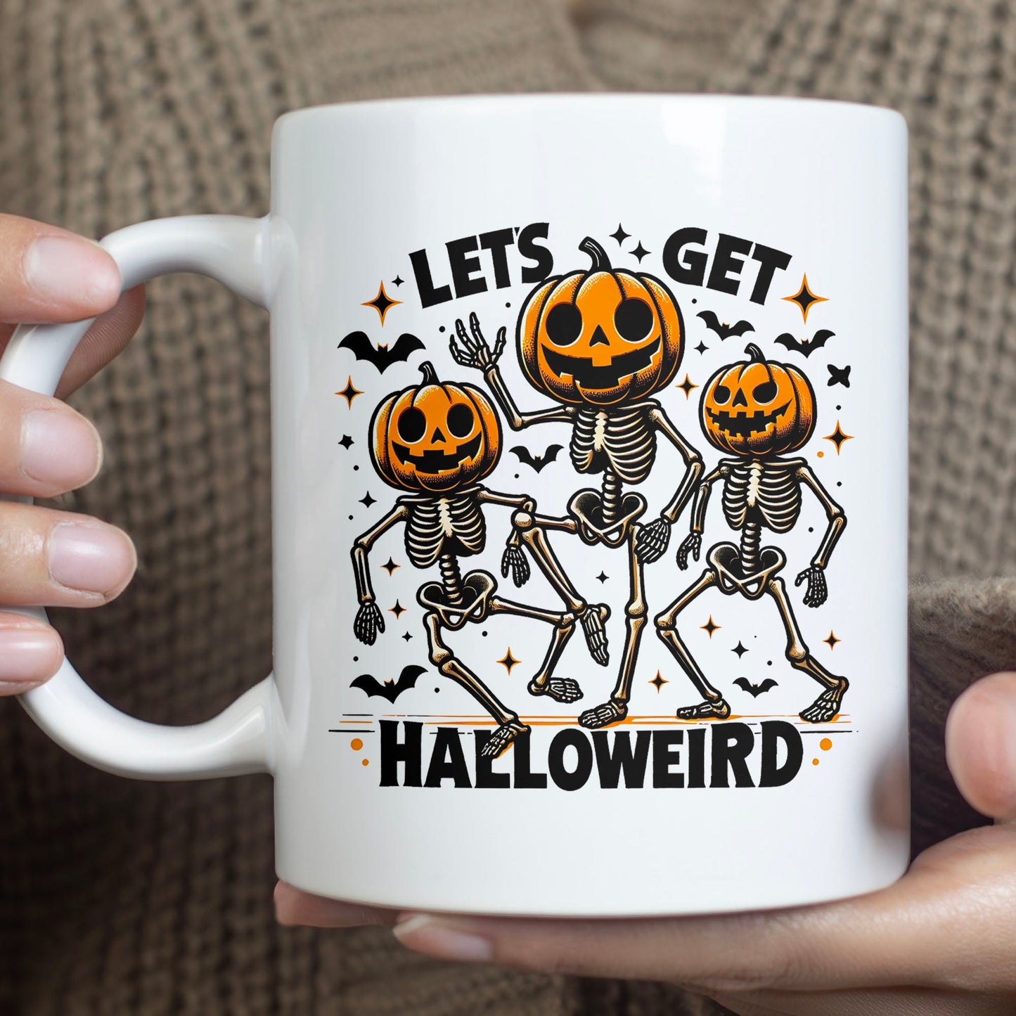 Let's Get Halloweird Spooky Skeleton Mug Fall Halloween Season T1319