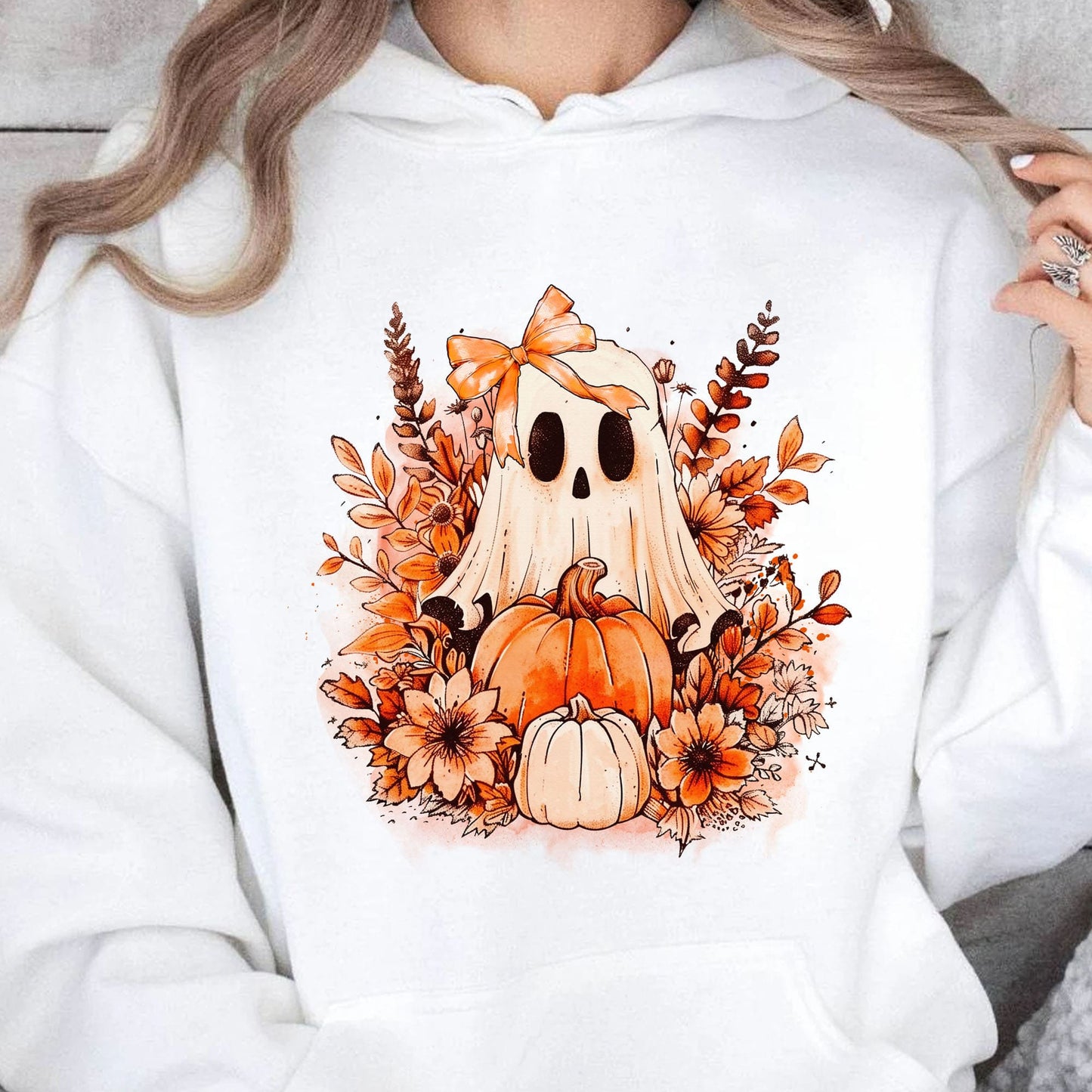 Retro Ghost Pumpkin Fall Halloween Shirt Halloween Sweatshirt