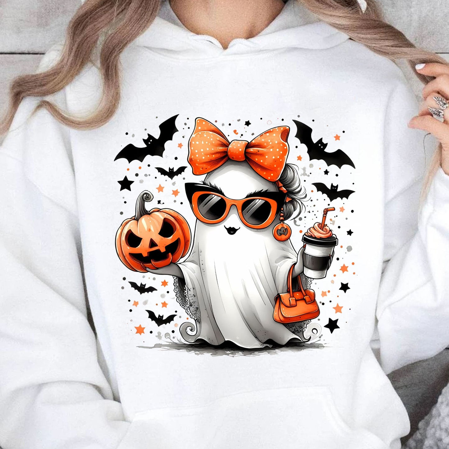 Stylish Ghost Girl Cute Halloween Shirt Sweatshirt T1347
