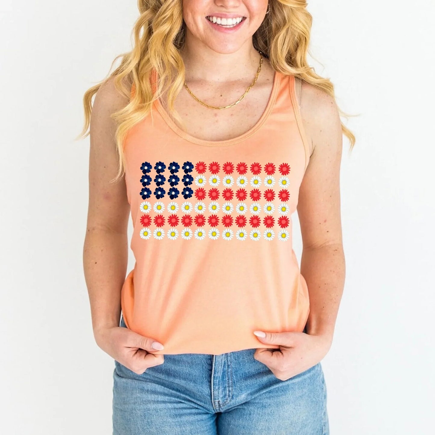 American Flag Daysies, Flowers Independence Day T-shirt