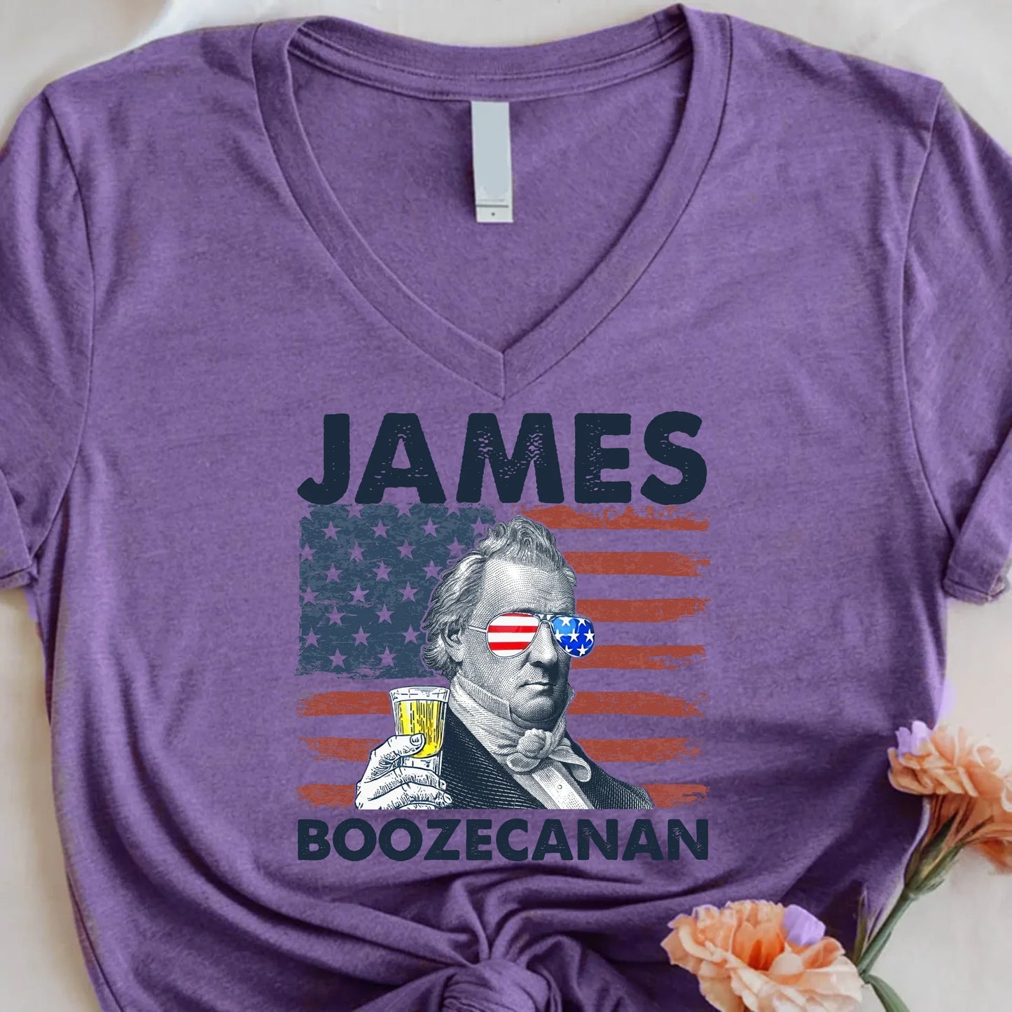 James Boozecanan 4th of July Unisex Crew Neck Shirt Funny Presidential Drinking Tee