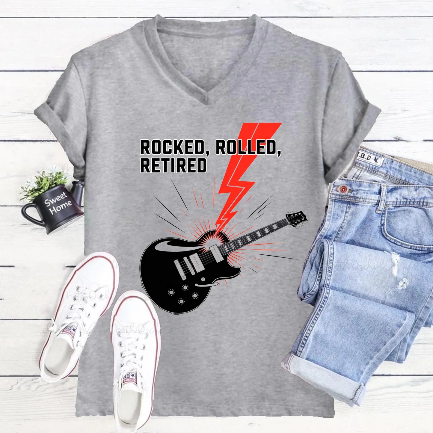 Rocked Rolled Retired T-Shirt โ Funny Retirement Gift Shirt