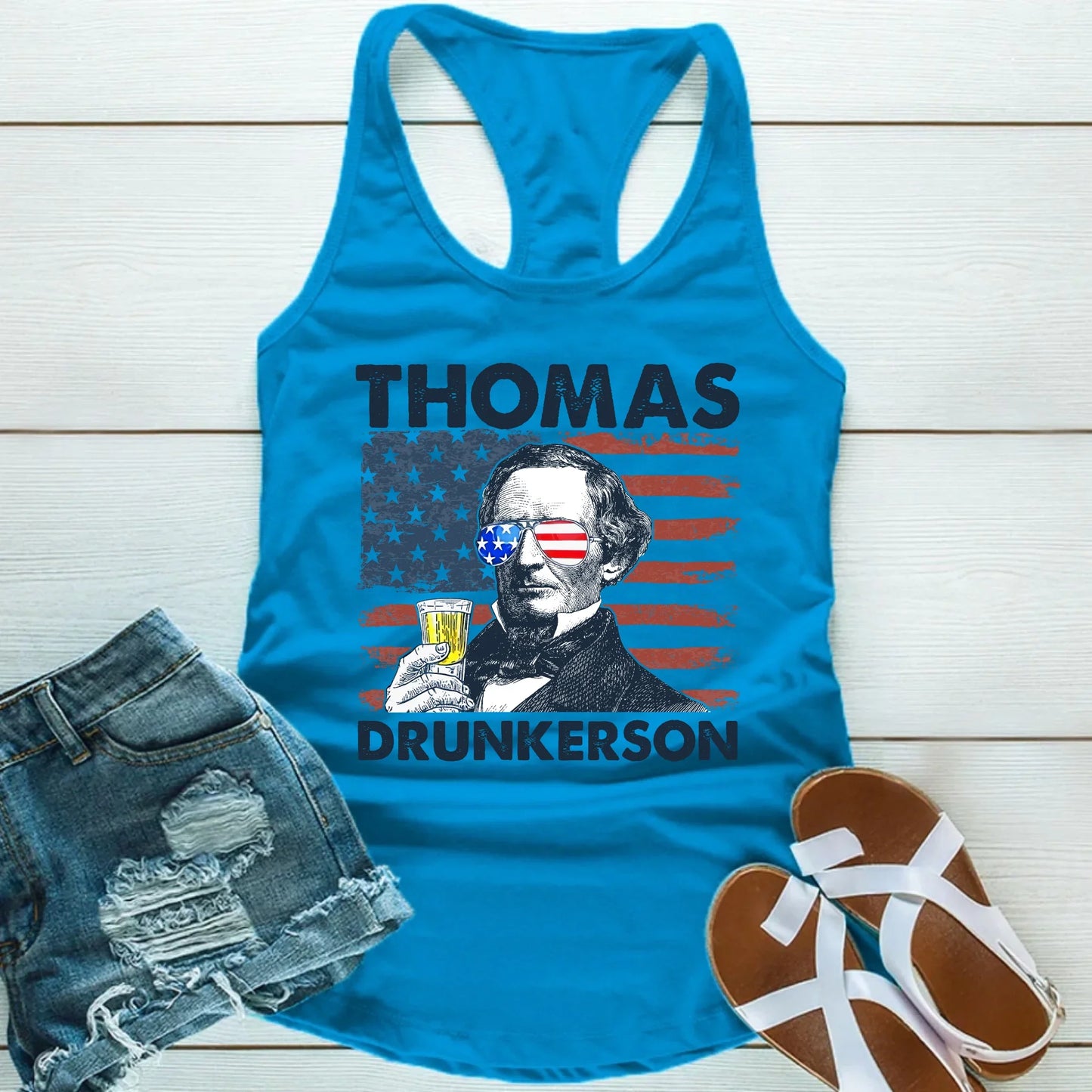 Thomas Drunkerson 4th of July Unisex Tank Top – Founding Father Tee