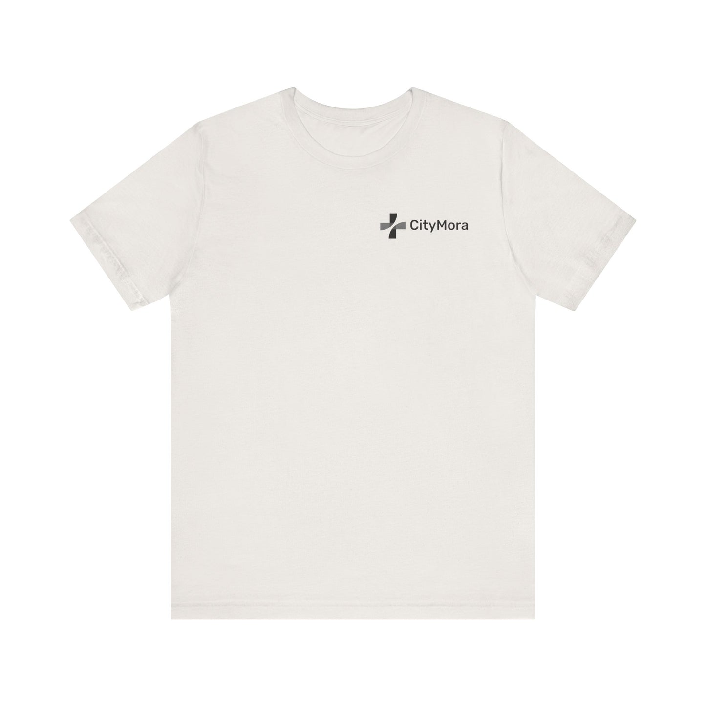 Casual Unisex Tee - 'CityMora' Motivational Short Sleeve Shirt - Black