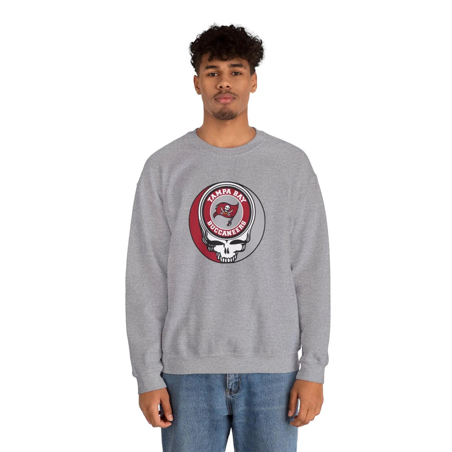 Grateful Dead Stealie Heavy Blend Crewneck Sweatshirt Tampa Bay Bucaneers The Gridiron Collection