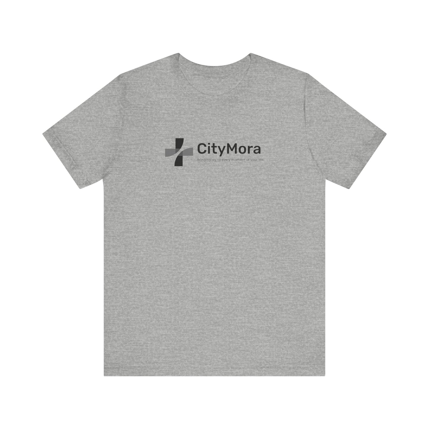 Casual Unisex Tee - 'CityMora' Motivational Short Sleeve Shirt - Black