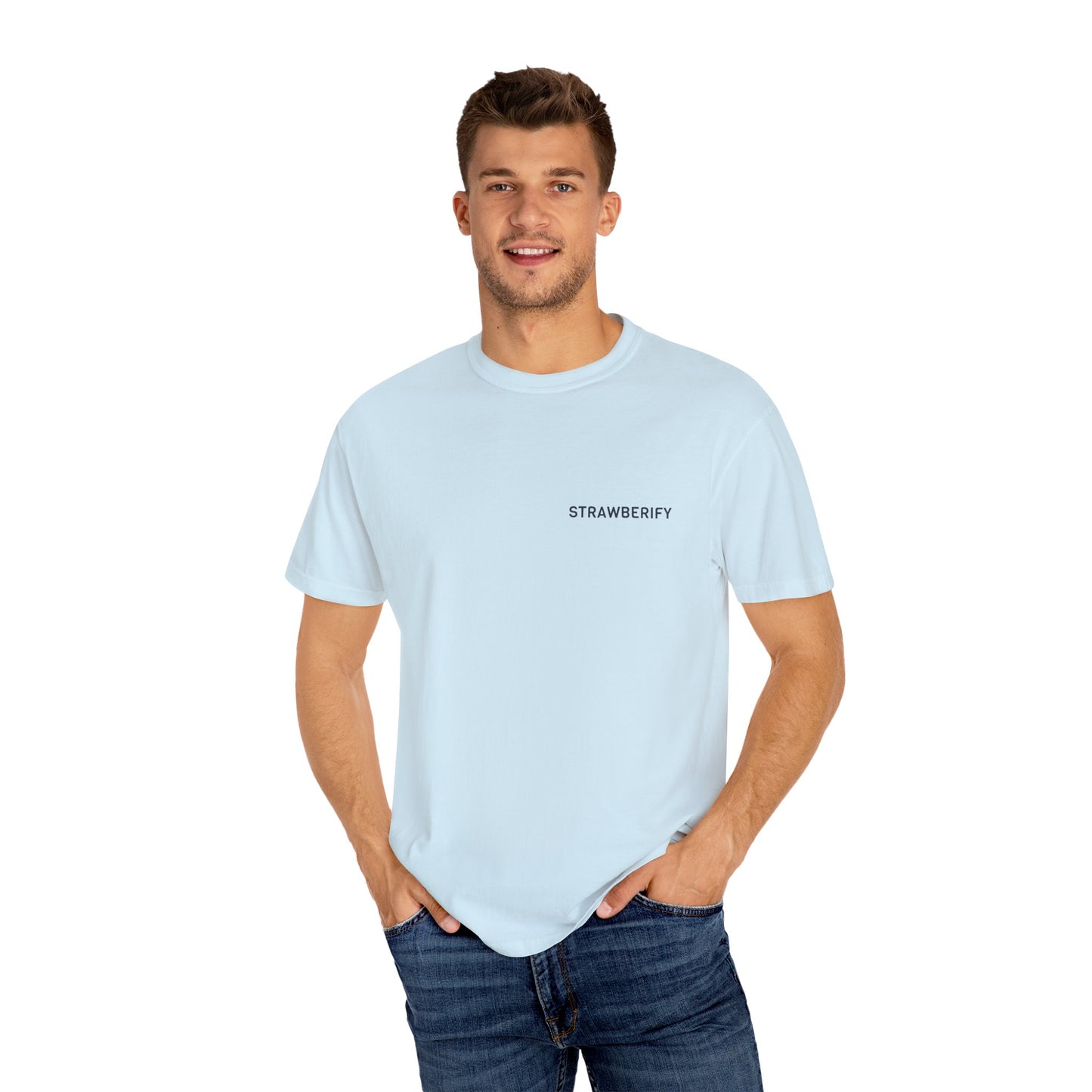 Unisex Garment-Dyed T-Shirt - STRAWBERIFY Graphic Tee for Casual Vibes