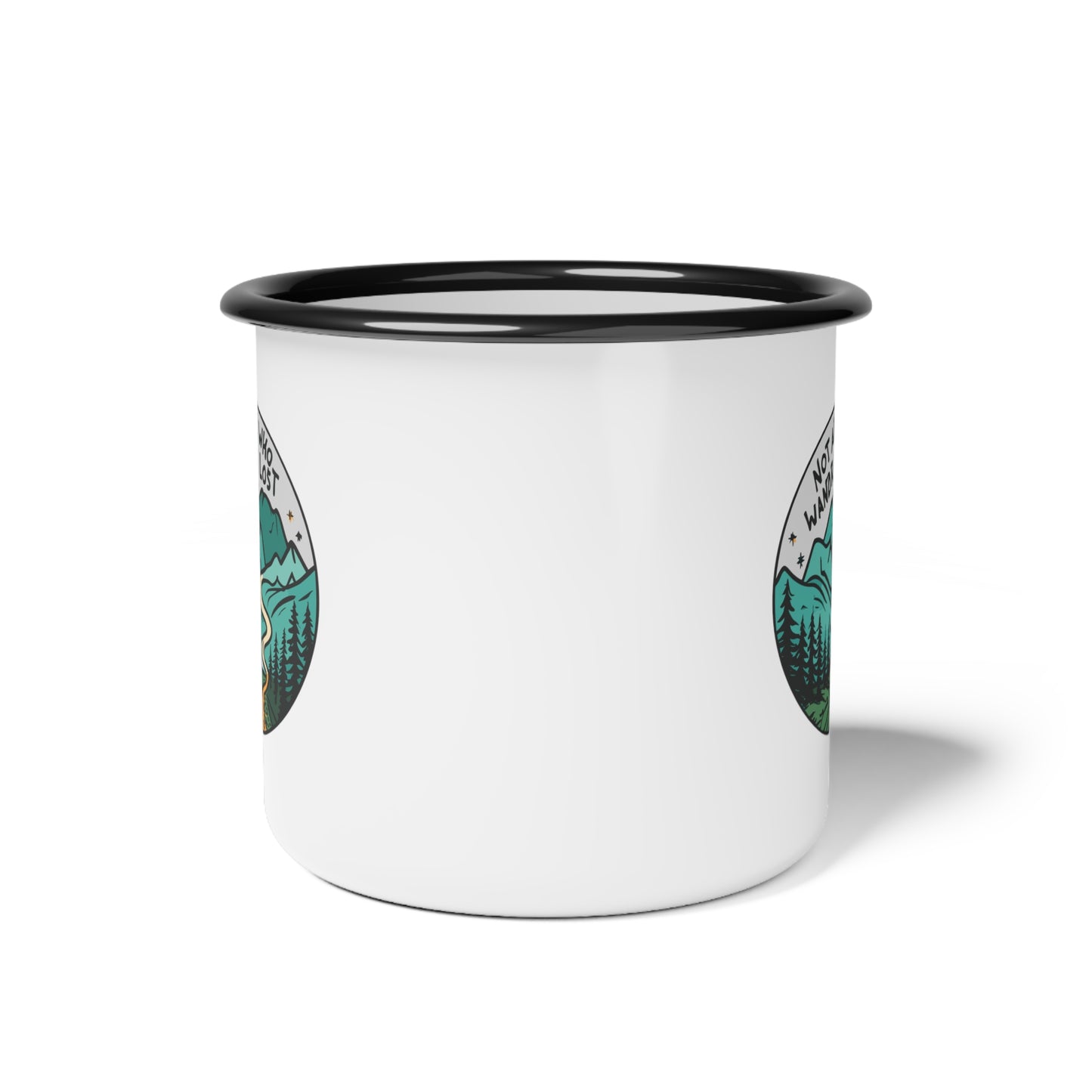 Enamel Camp Cup - Unique Not All Who Wander Are Lost Travel Mug