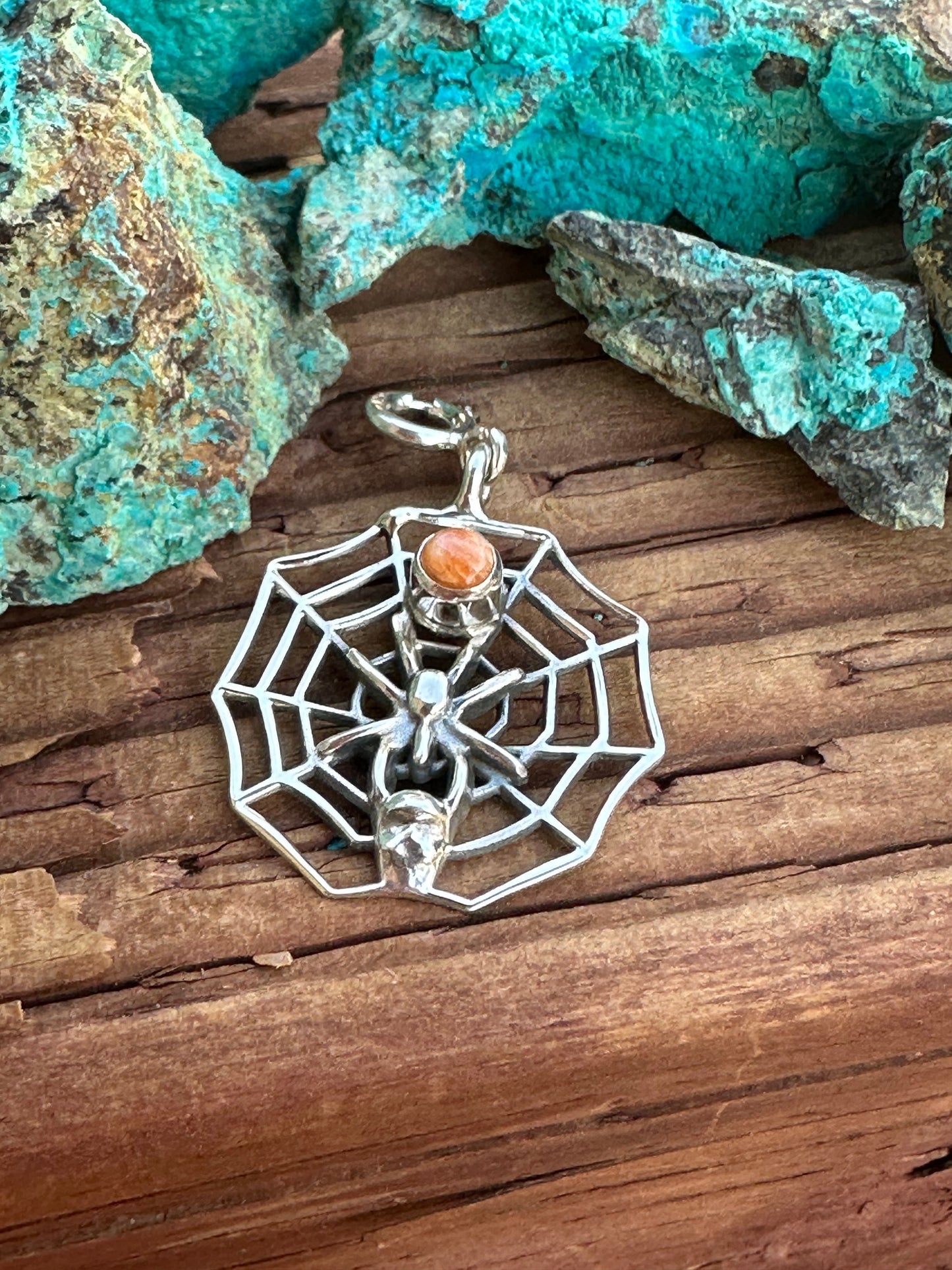 Sterling Silver Spice Spider Web Charm Charm Nizhoni Traders LLC