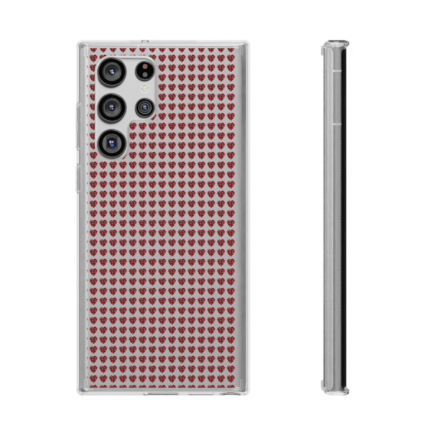 Valentine's Day, red heart shape design Clear Cases