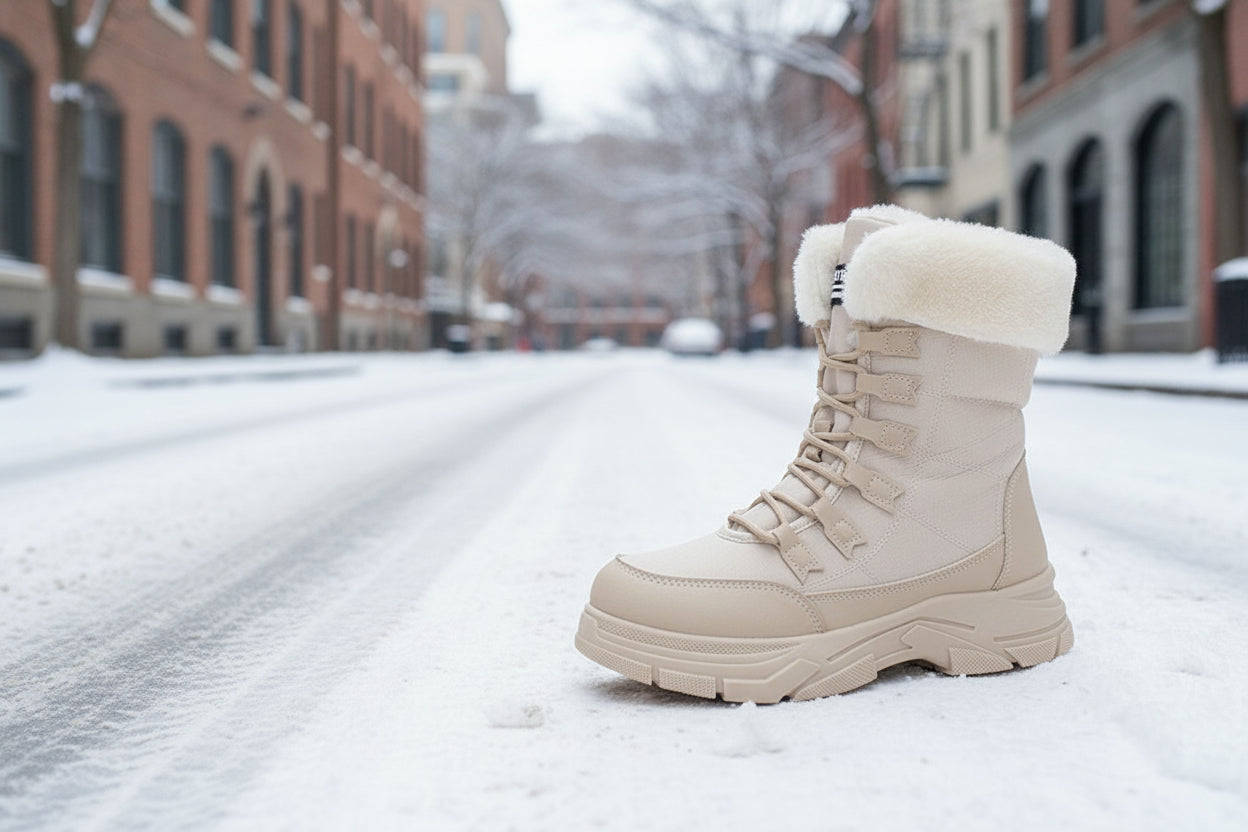 Fleece-Lined Chunky Sole Warm Casual Winter Comfort Shoes Women’s