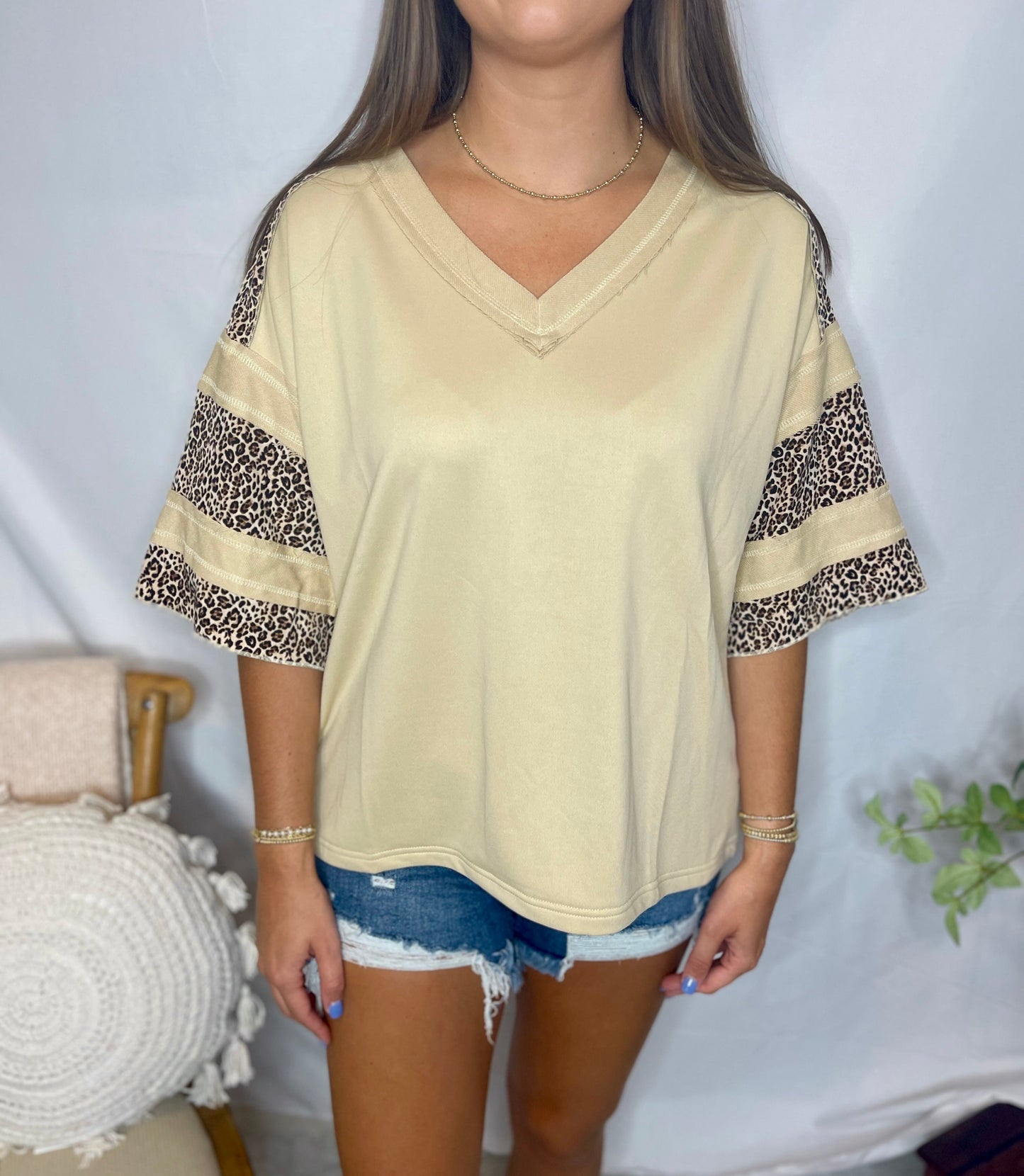 Leopard French Terry Top Casual Women's Top Sweet Jude Boutique