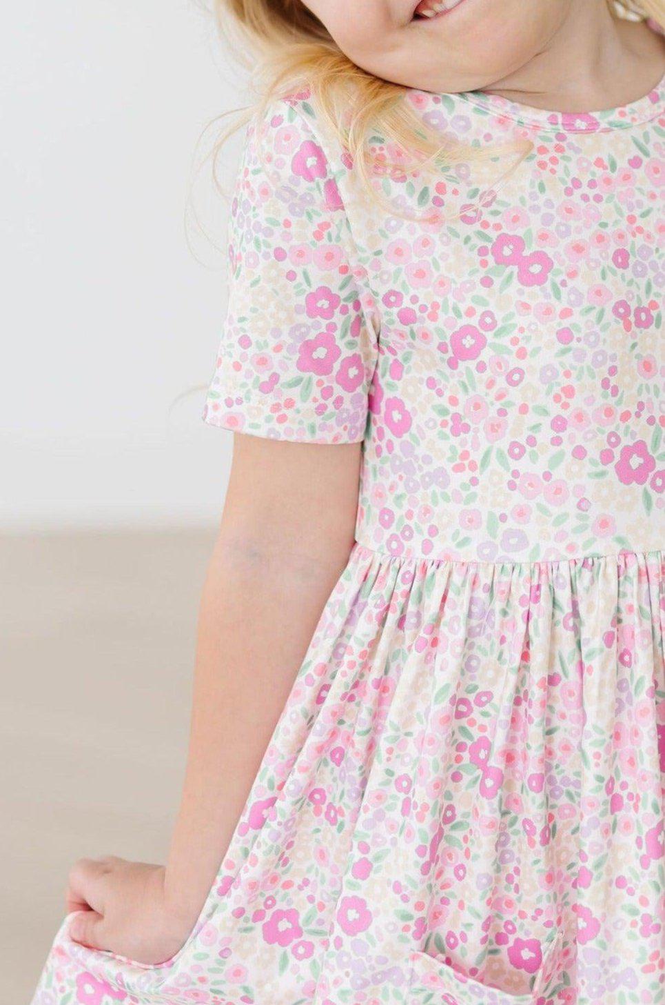 Twirl Pocket Dress Summer Short Sleeve Blooming Beauty