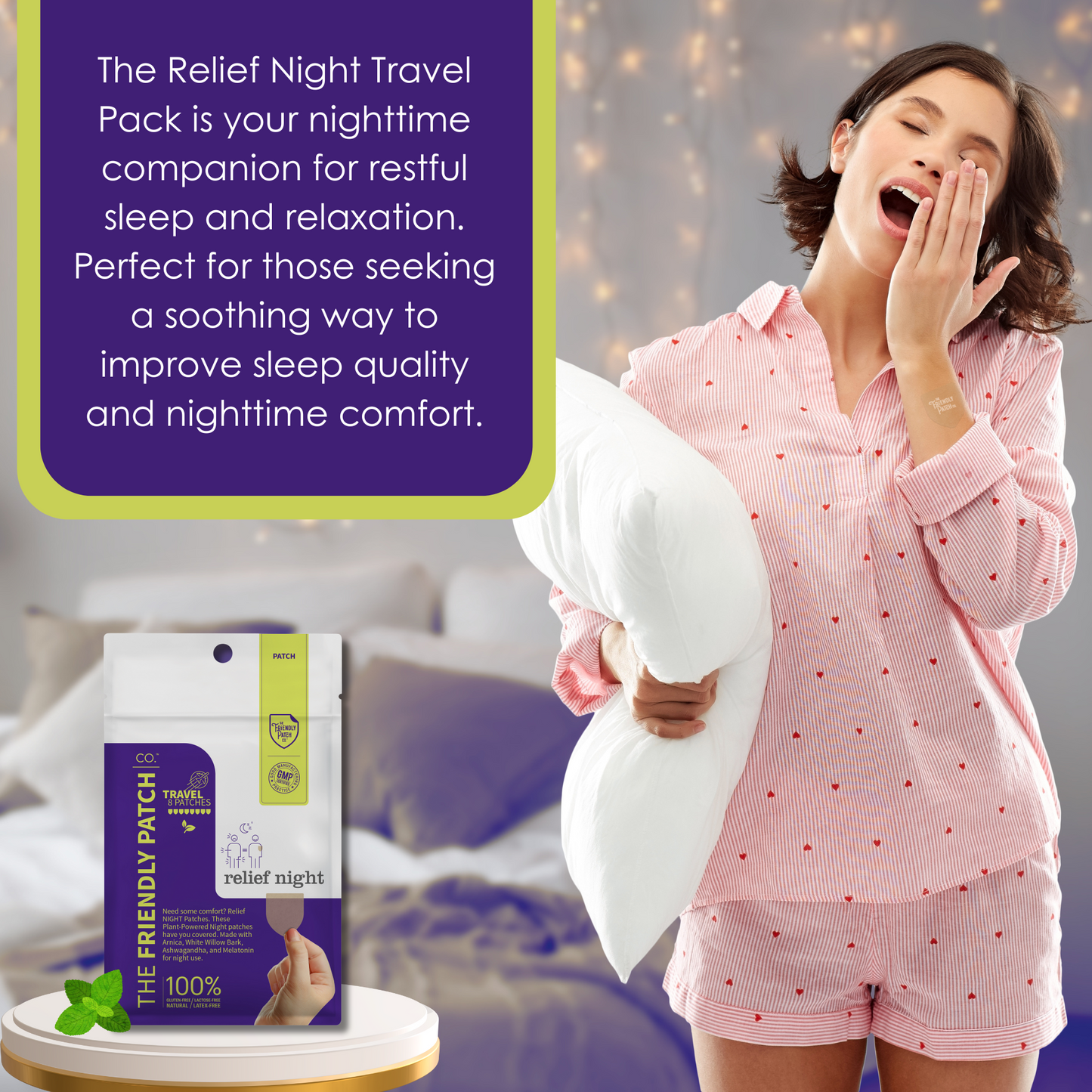 Relief Night Patch Arnica White Willow Bark Melatonin for Soreness