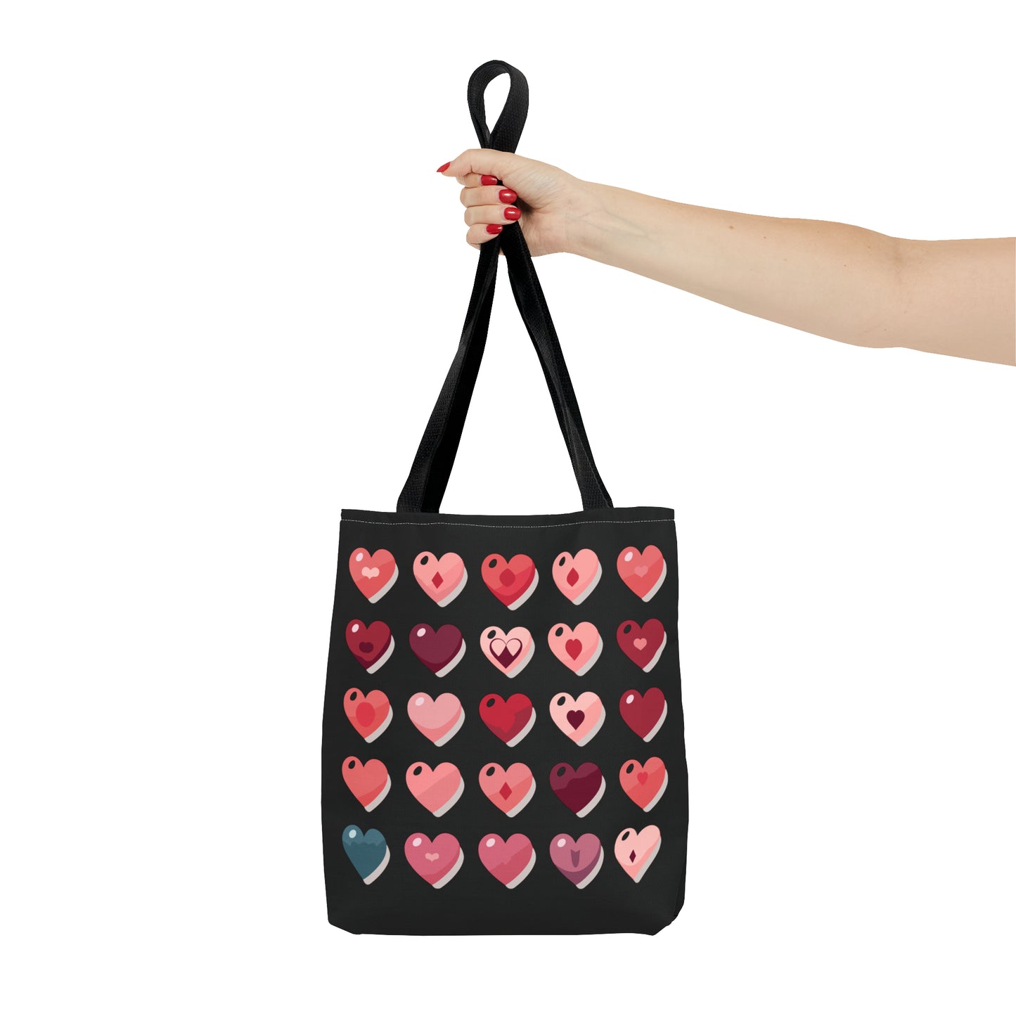 Valentine's black Tote Bag (AOP)