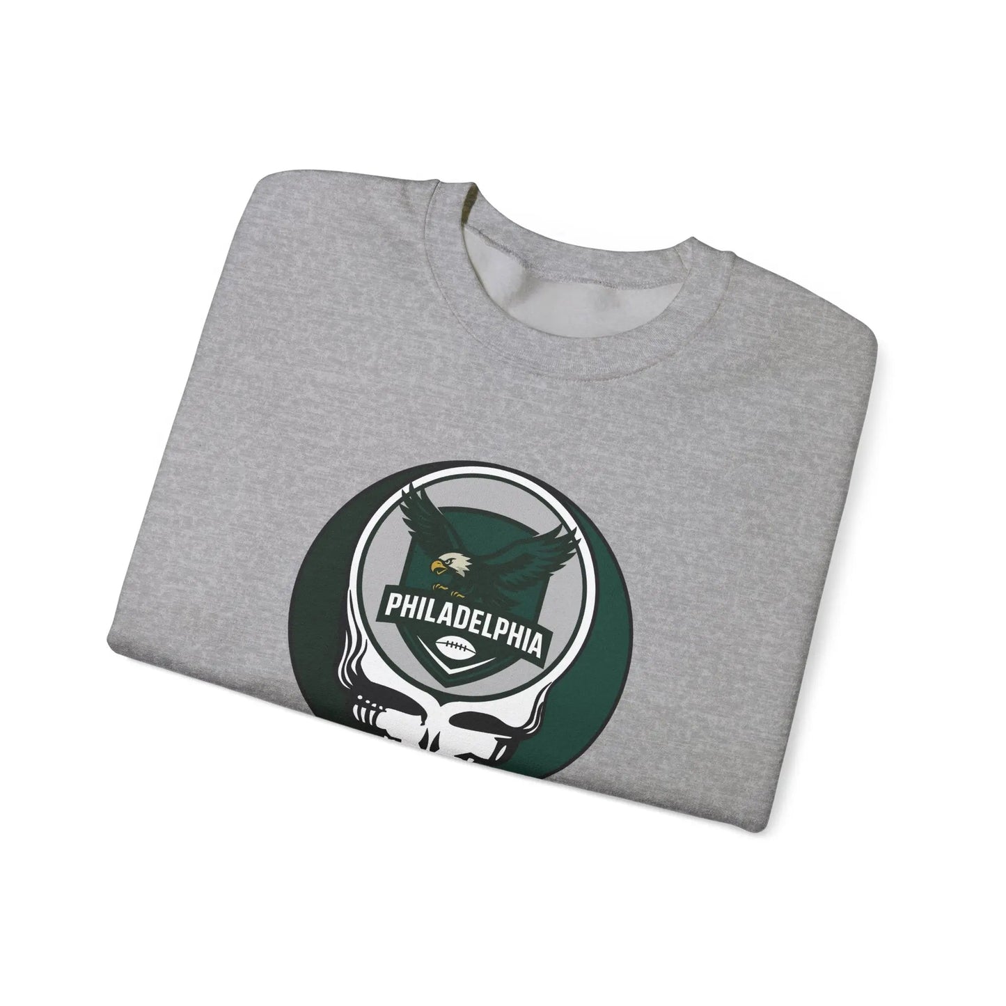 Philadelphia Eagles Grateful Dead Stealie Heavy Blend Crewneck Sweatshirt NFL