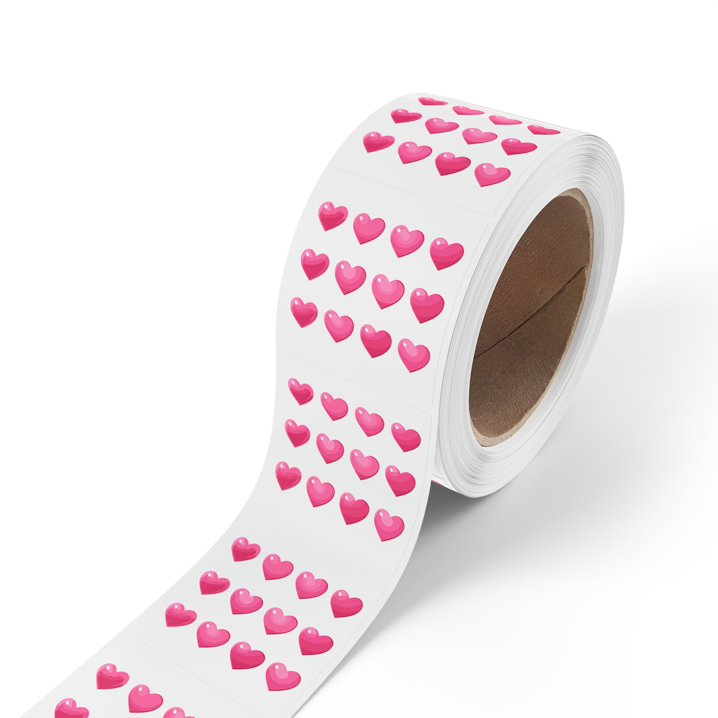 Valentine's day pink hearts shape Square Sticker Label Rolls