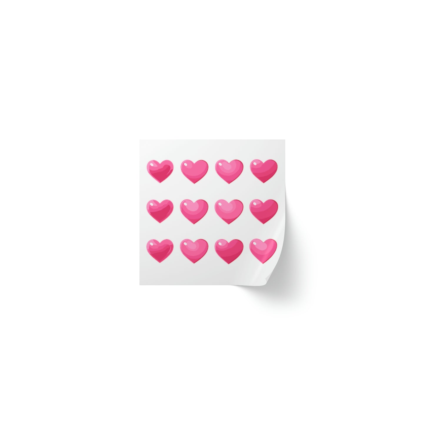 Valentine's day pink hearts shape Square Sticker Label Rolls