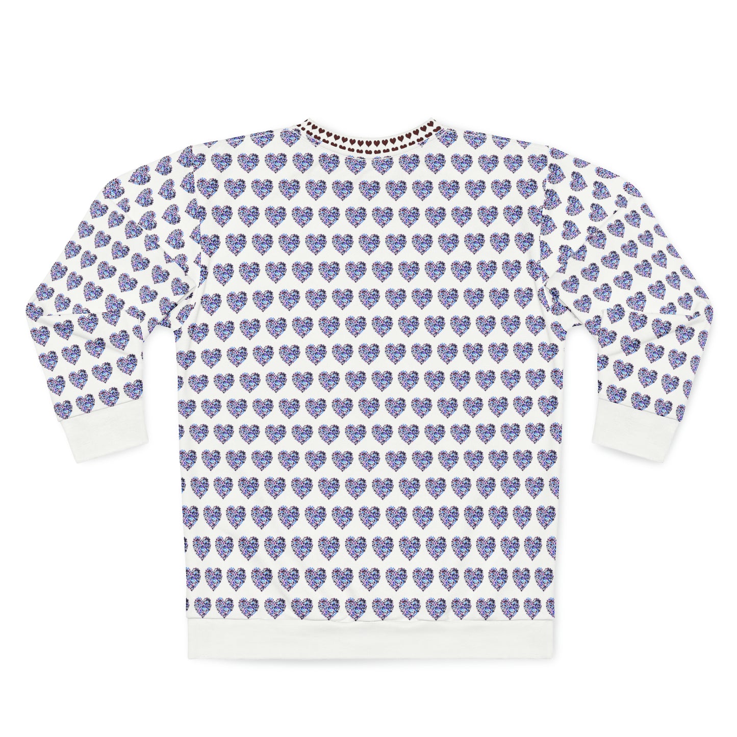 Valentine's Day best gift, multi color heart shape design White Unisex Sweatshirt (AOP)
