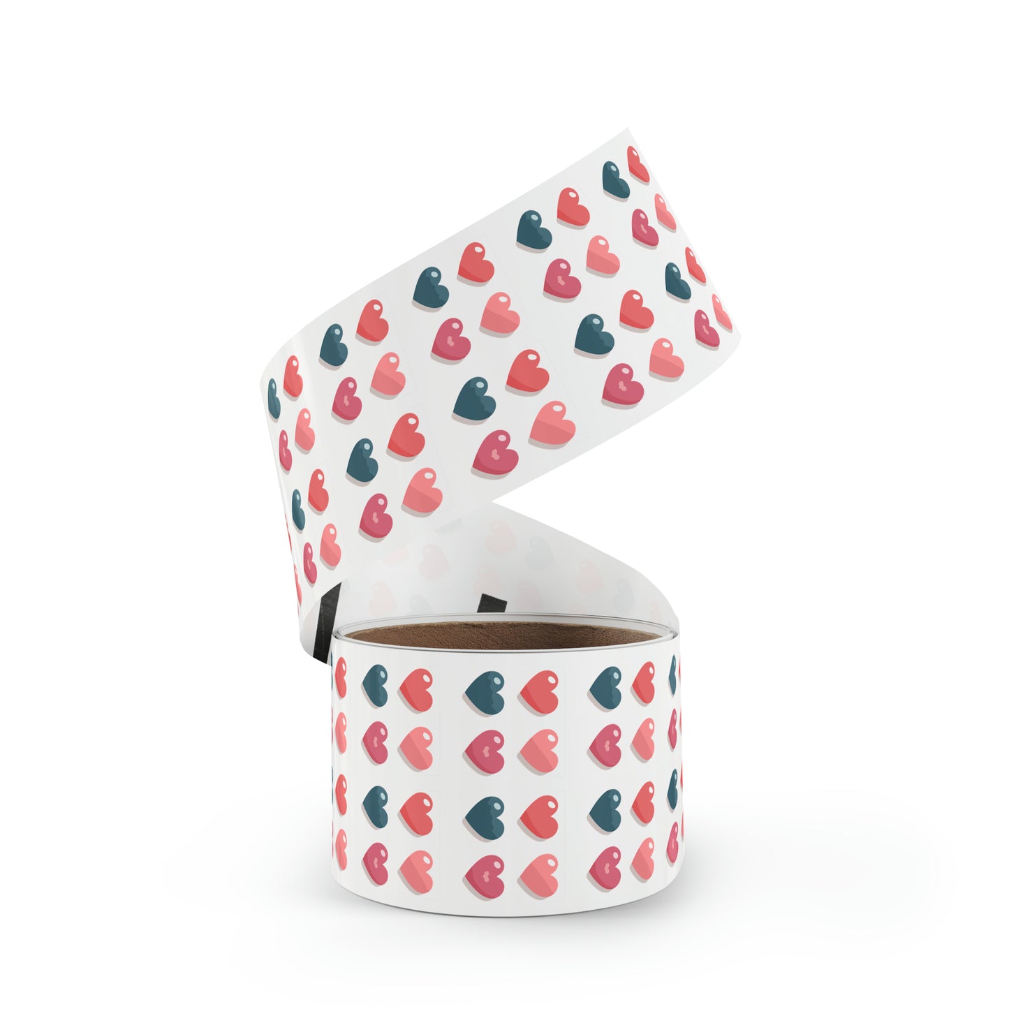 Valentine's day four hearts Square Sticker Label Rolls