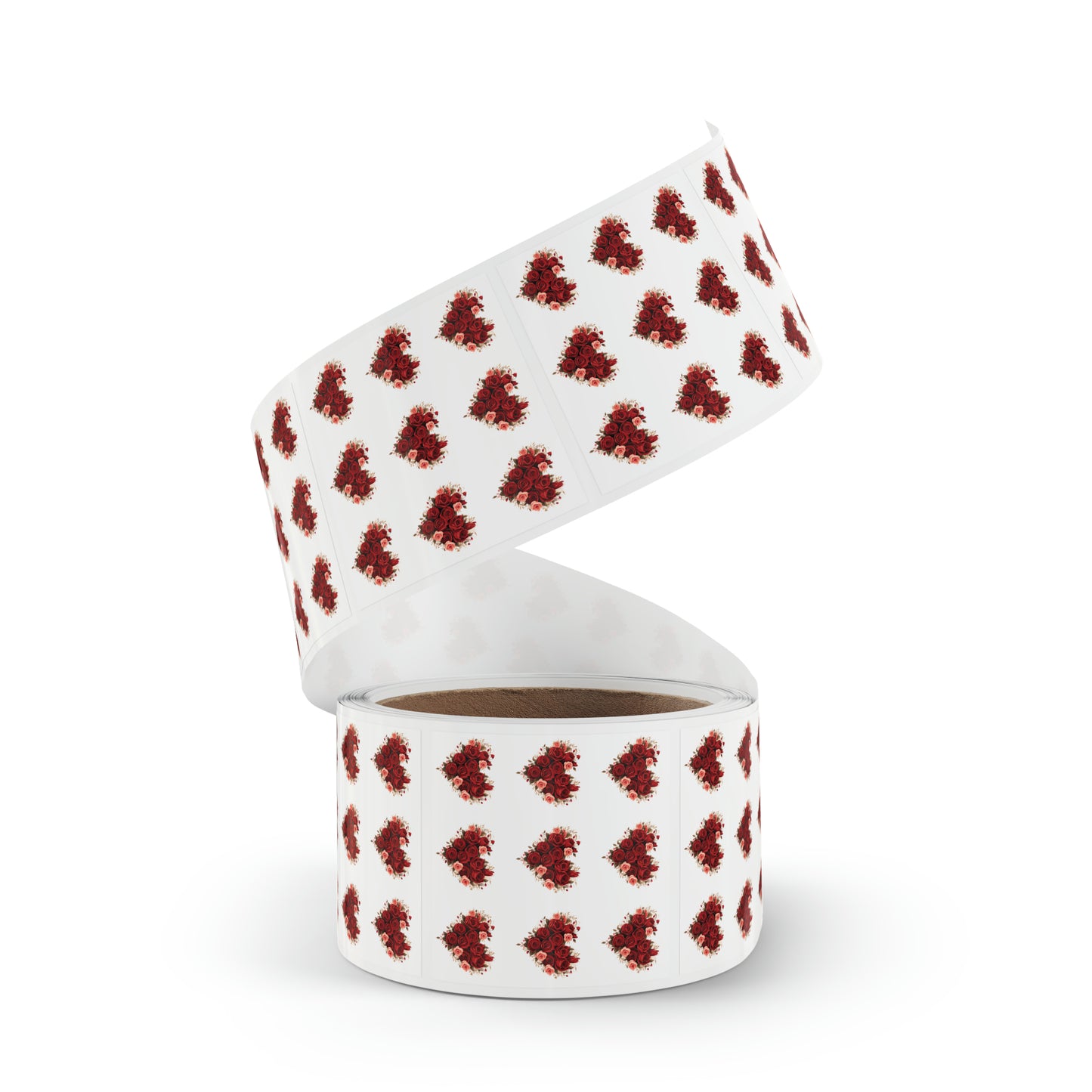 Valentine's day red Roses hearts Square Sticker Label Roll