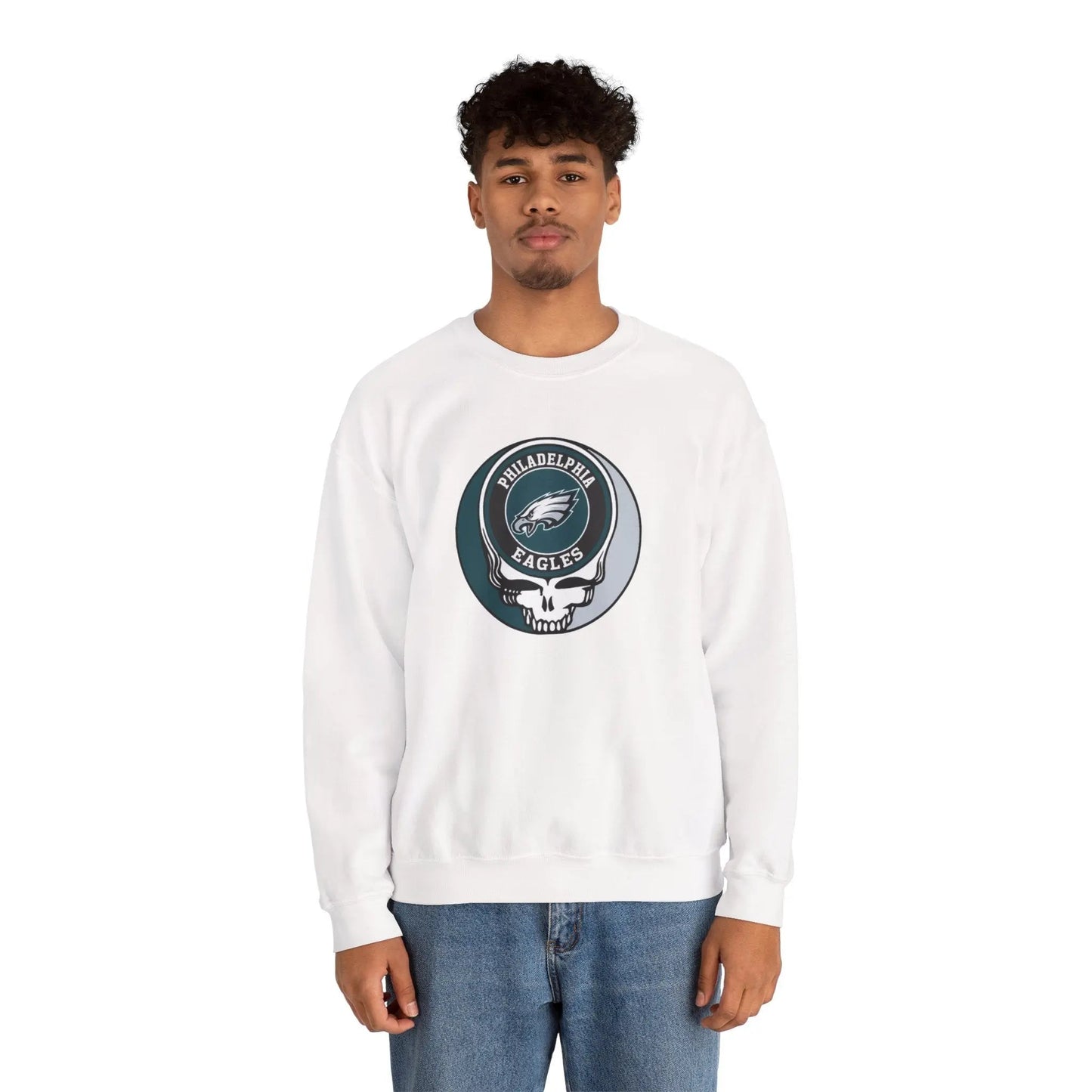 Philadelphia Eagles Grateful Dead Stealie Crewneck Sweatshirt Medium-Heavy Blend