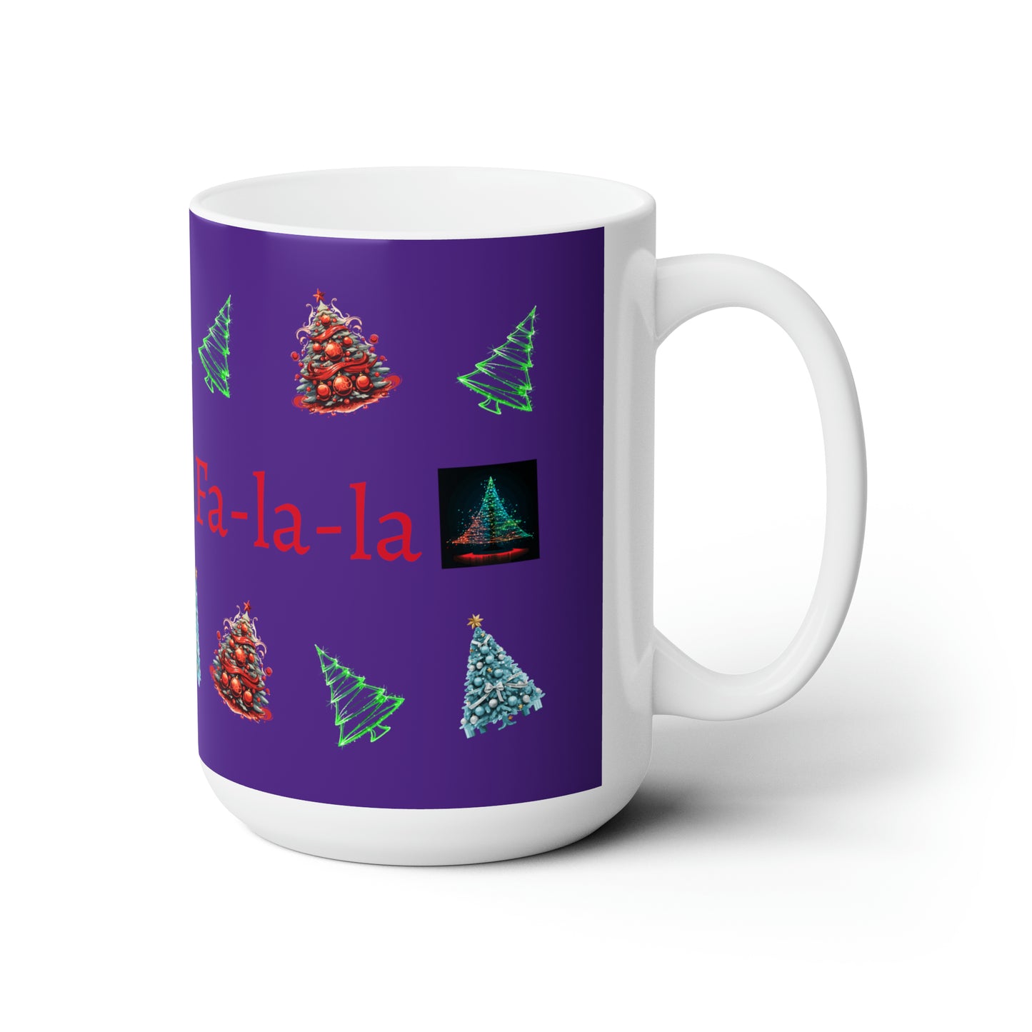 Fa-la-la Christmas Purple Ceramic Mug 15oz