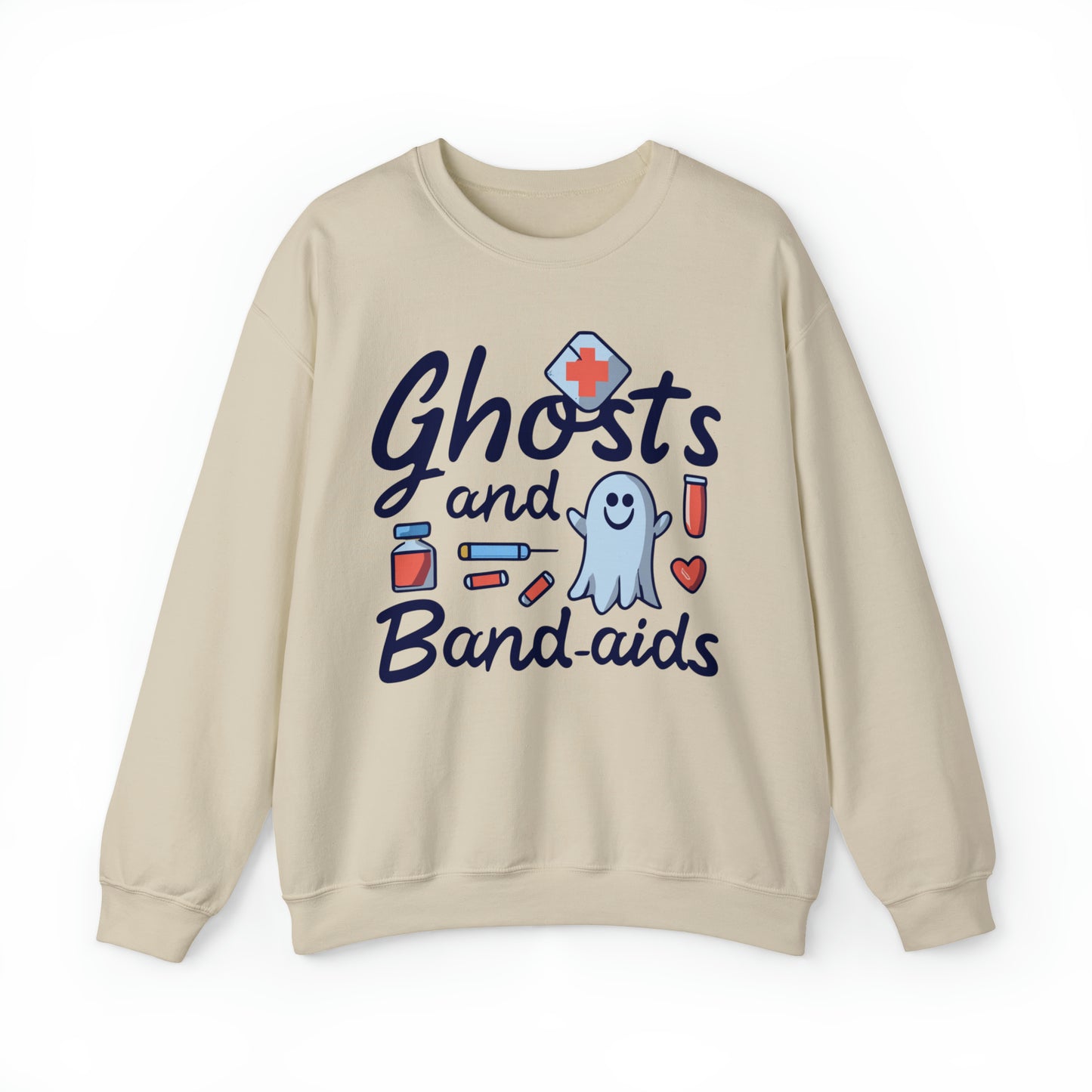 Ghost and Band-aids Nurse Sweatshirt, Spooky Season Halloween Sweatshirt, Winter Sweatshirt, Spooky Sweatshirt, Halloween Gifts
