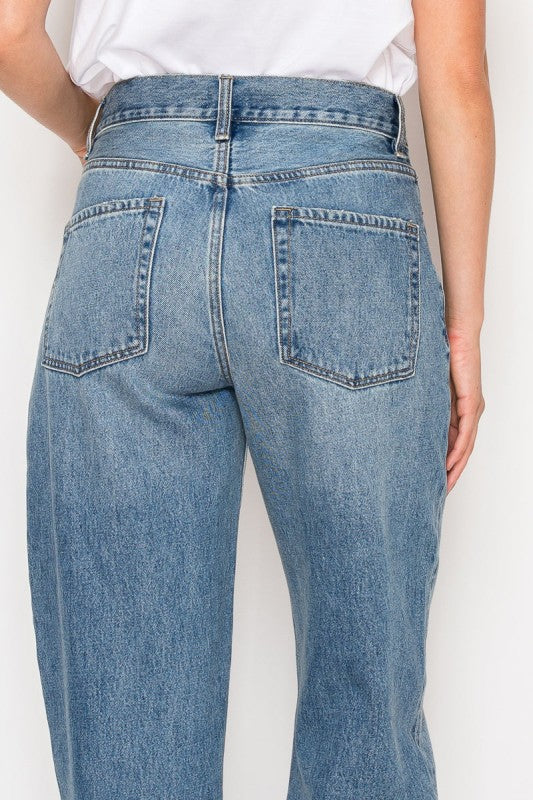 Unisex Tapered Baggy Jeans Mid Rise Relaxed Fit DAT1001BGM