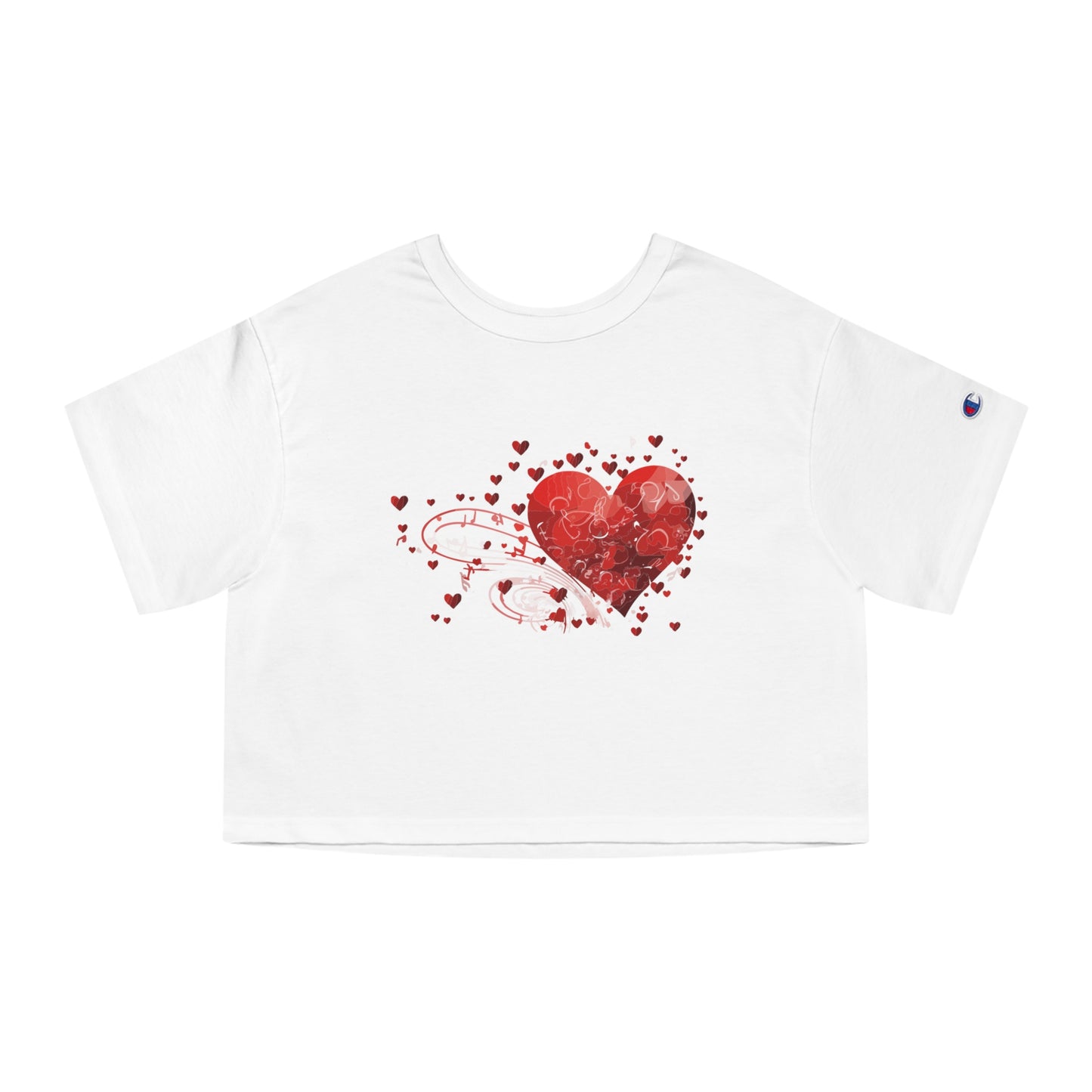 Valentine's and musical combination Champion Women's Heritage Cropped white T-Shirt for valentine's day.