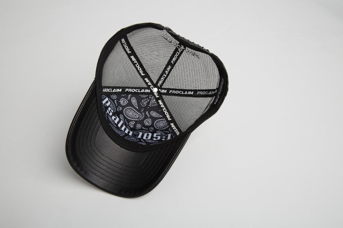 Pray Grind Repeat Asphalt Leather Signature Series Snap-Back Cap