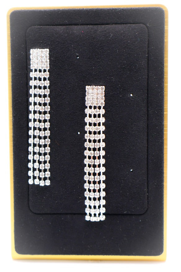 Dazzling Cascade Faux White Diamond Earrings White Gold-Dipped Le Reussi®