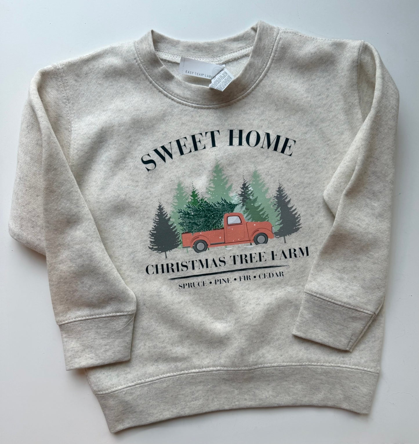 Sweet Home Christmas Tree Farm Cozy Crewneck Youth Toddler Sweatshirt