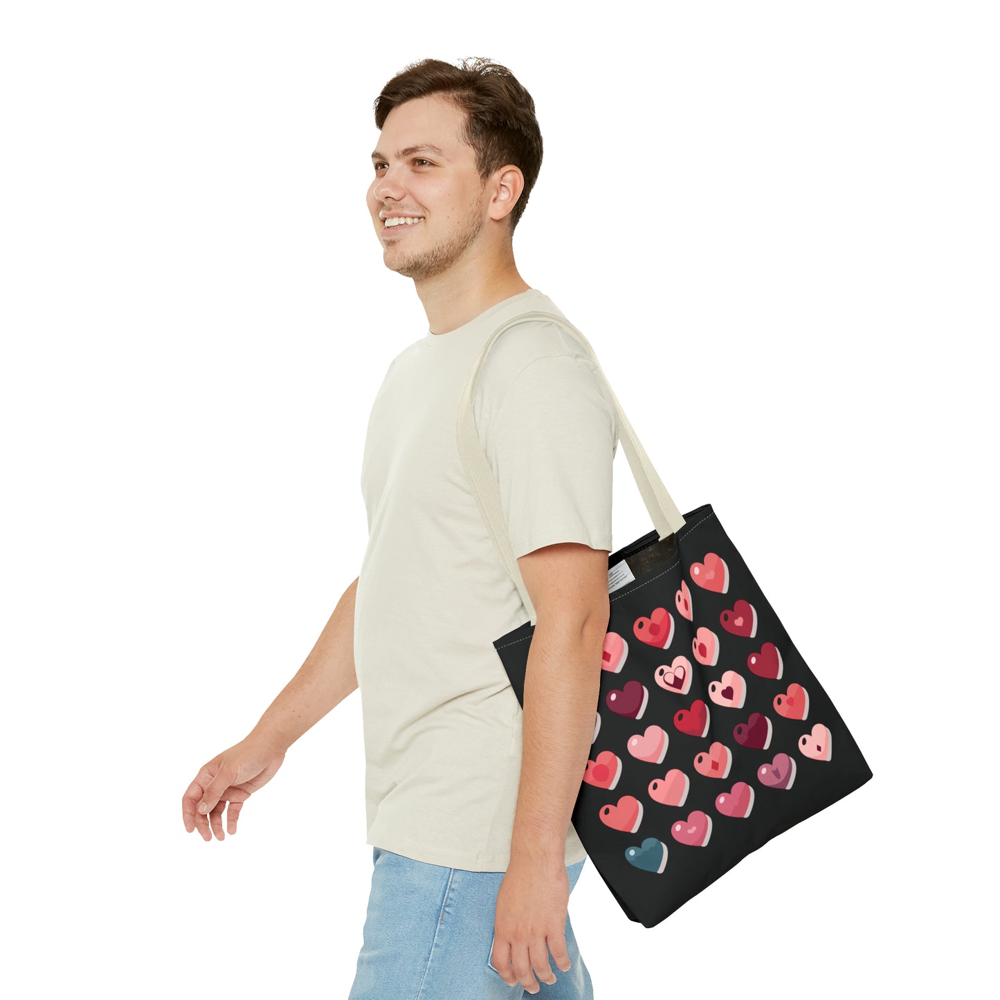 Valentine's black Tote Bag (AOP)