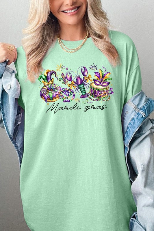 Mardi Gras Vibes Graphic Plus Heavy Cotton Tee